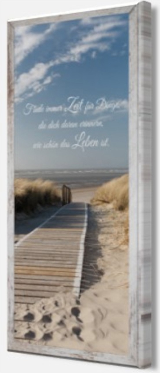 Bönninghoff Bild mit Rahmen »Wandbild gerahmt STRAND 23x49 cm – Natur Wanddeko modern« Meer | Sprüche & Texte | Strand 1 Stk. tlg. mit dekorativem Rahmen