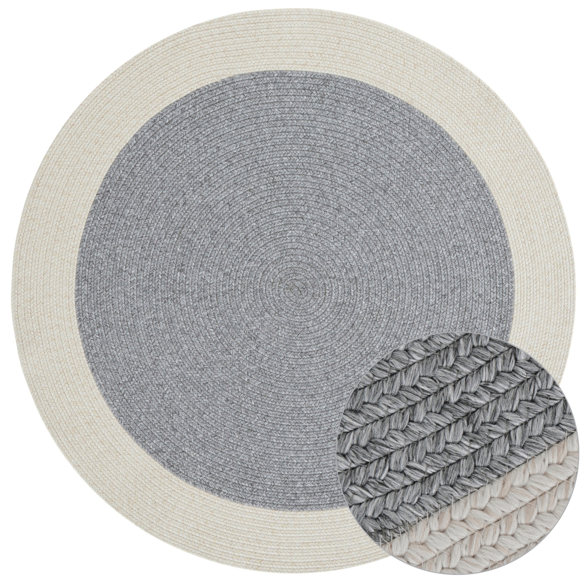 HANSE Home Teppich »Trenzado«, rund, 10 mm Höhe, In- & Outdoor, Handmade-Look, Gewebt, Wetterfest, Balkon, Wohnzimmer