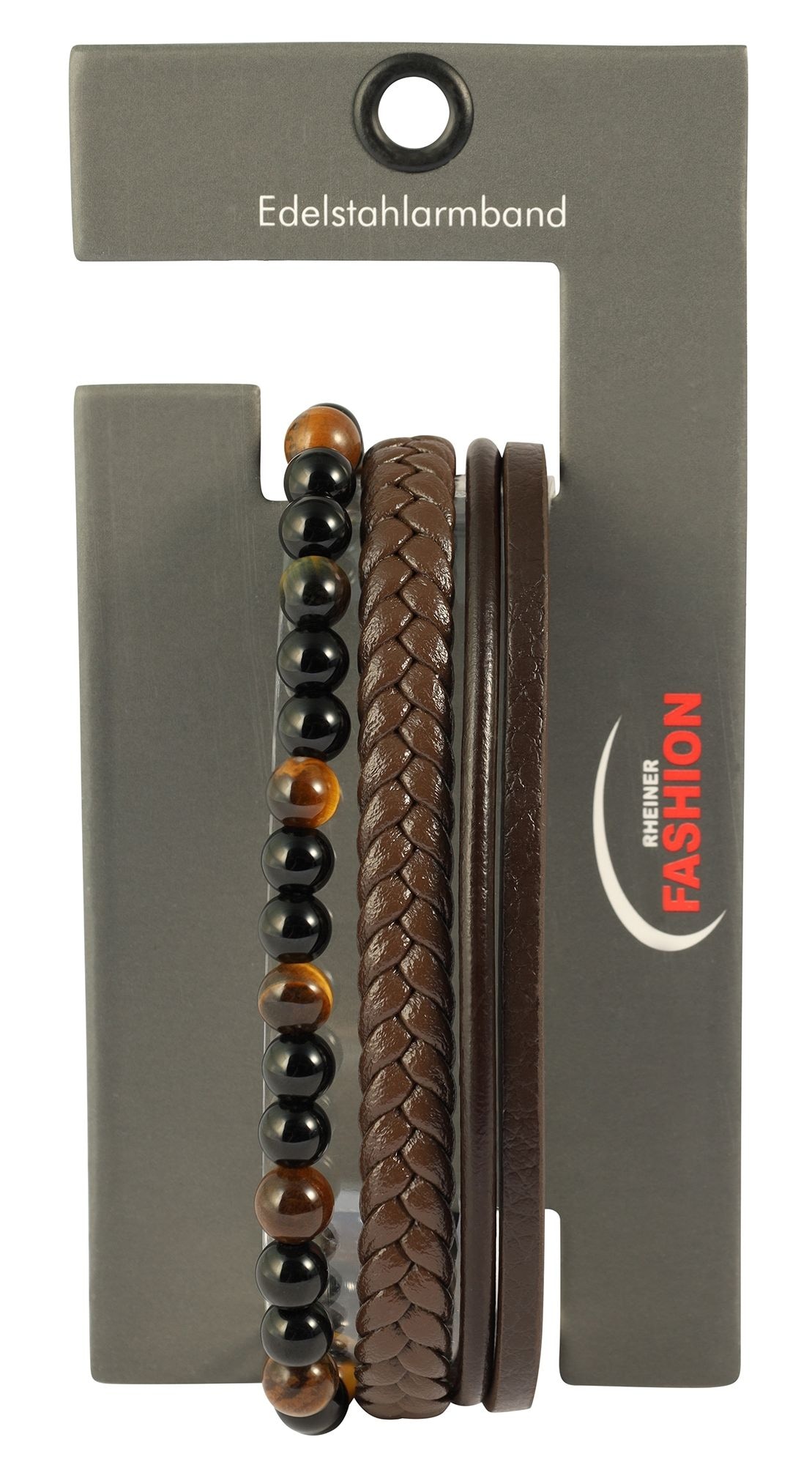 Adelia´s Lederarmband »Herren Armband ¿ Lederarmband aus Leder mit Tigerauge 21 cm«