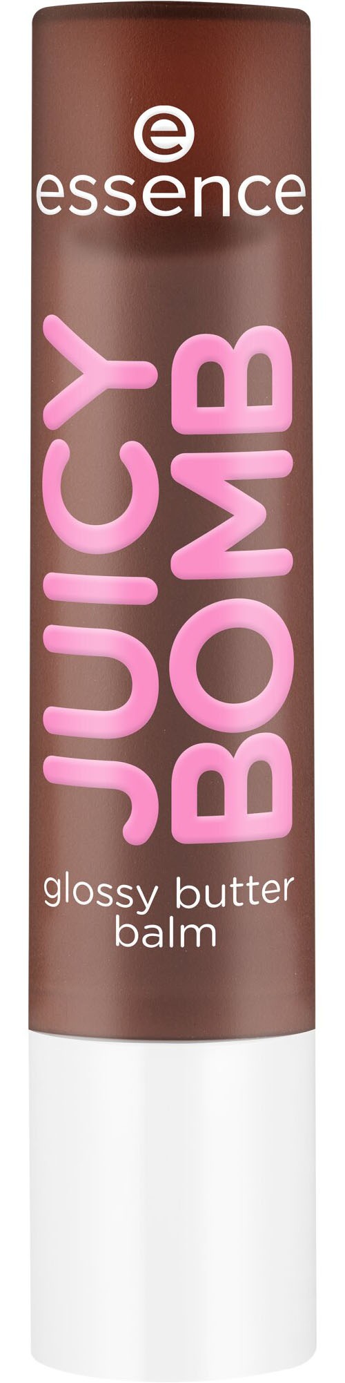 Essence Lippenbalsam »JUICY BOMB glossy butter balm«, (Set, 3 tlg.), Schmelzende Textur mit schokoladigem Duft für glänzende Lippen!