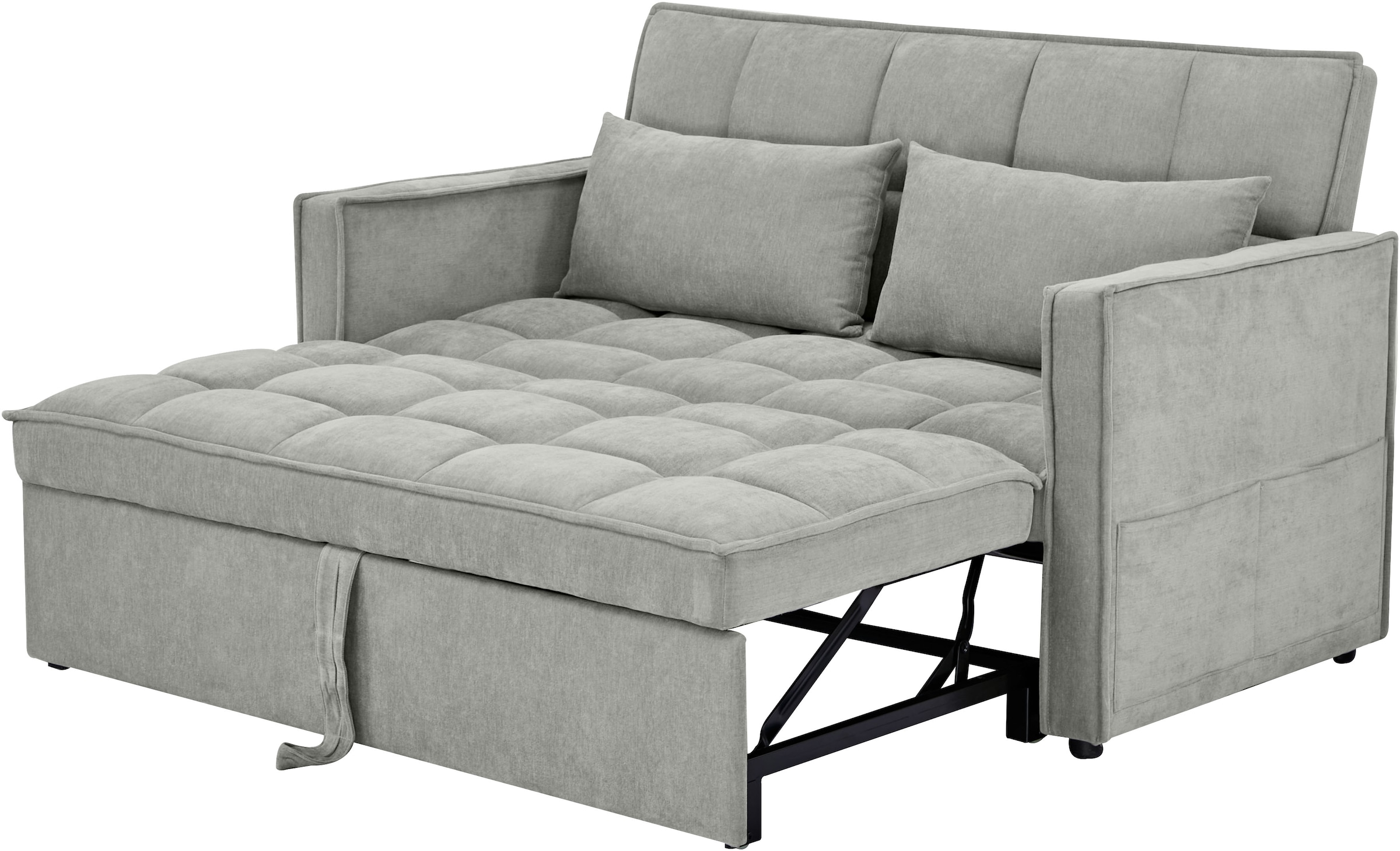 OTTO home Schlafsofa »STEFFO, 159 cm, 2-Sitzer, mit verstellbarer Rückenlehne« Klappmechanismus, Feinstruktur-Bezug, natürliche Farben