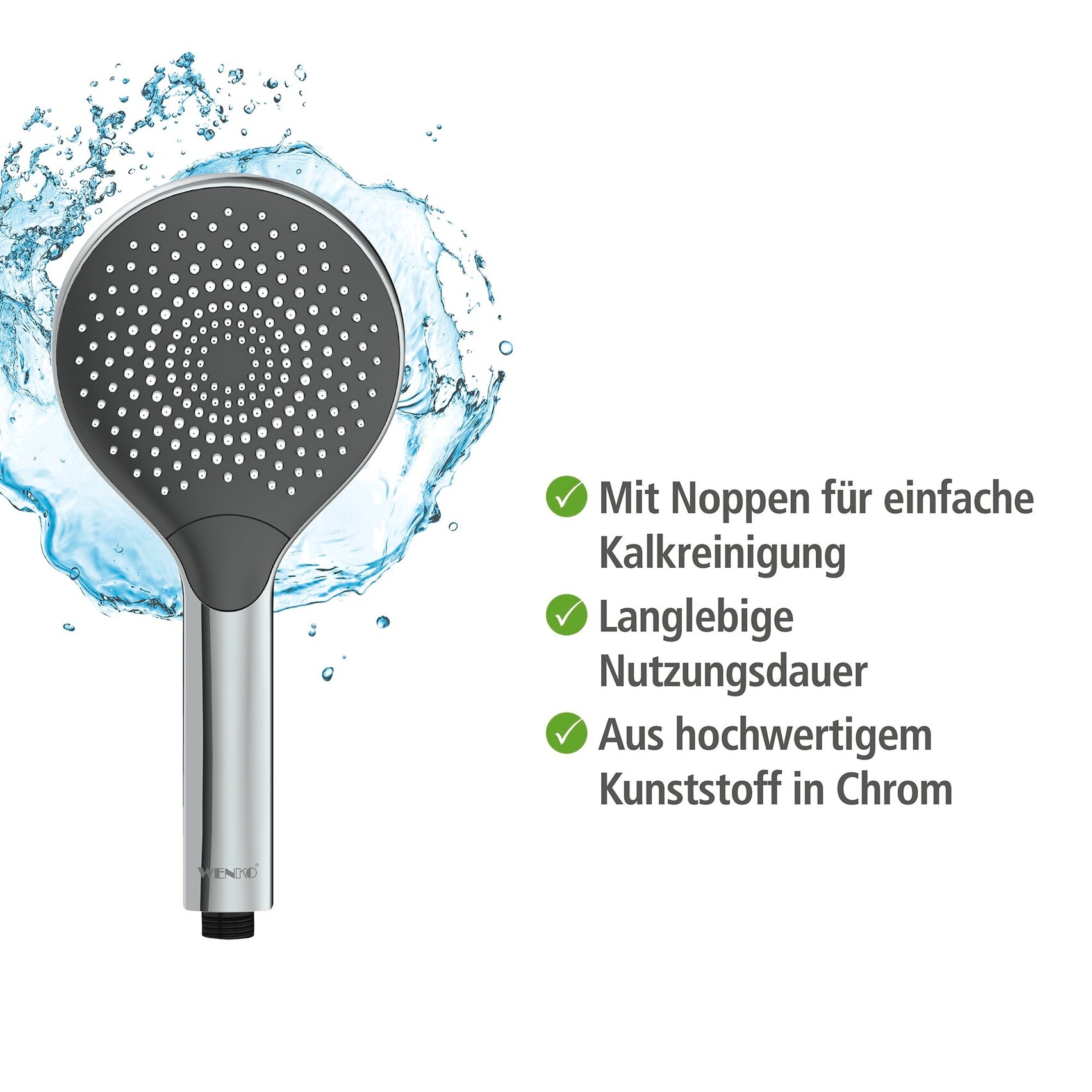 WENKO Handbrause »Watersaving« 3 Strahlarten, Ø 12 cm