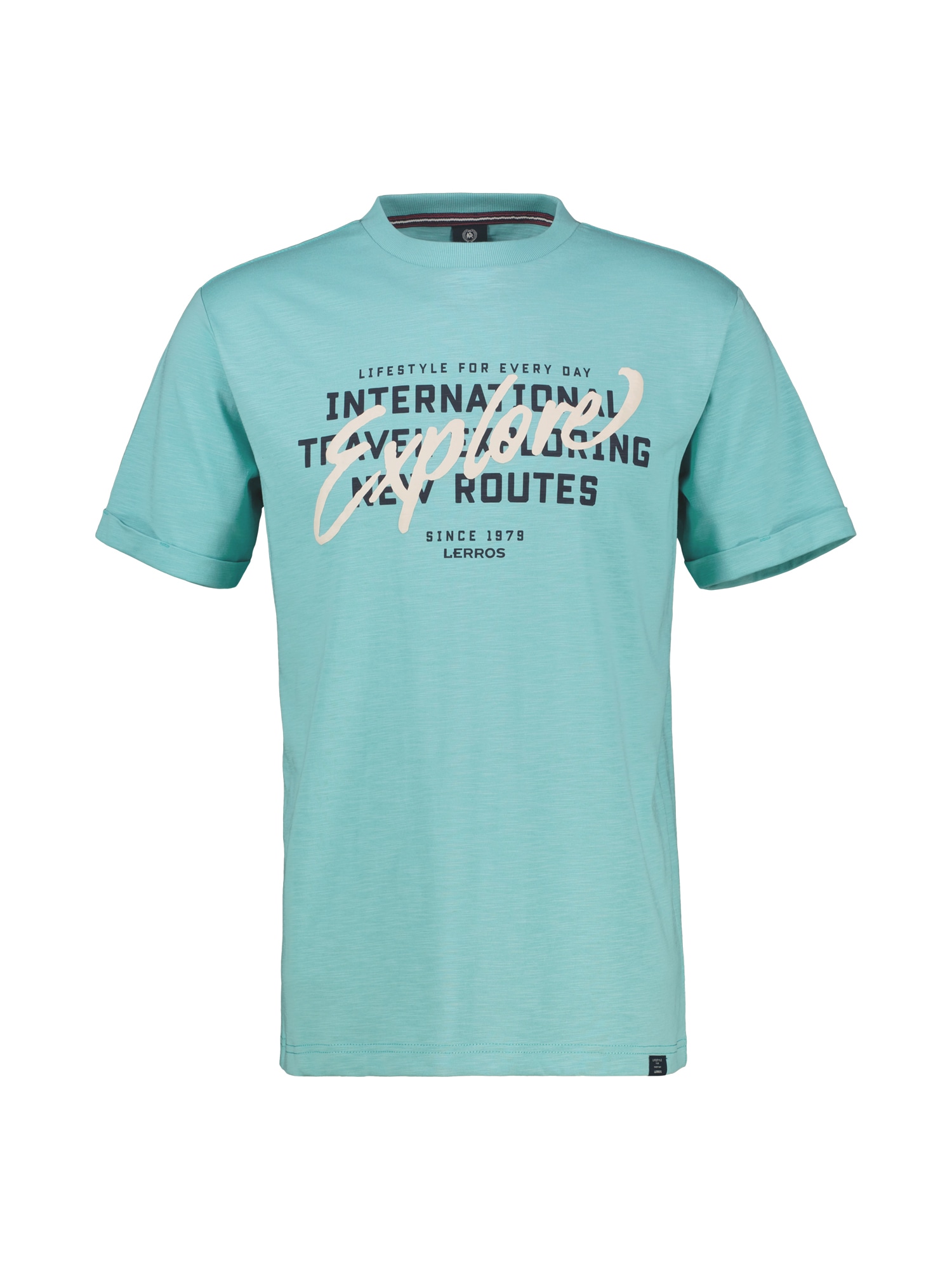 LERROS T-Shirt »LERROS Herren Jersey T-Shirt mit Brustprint«