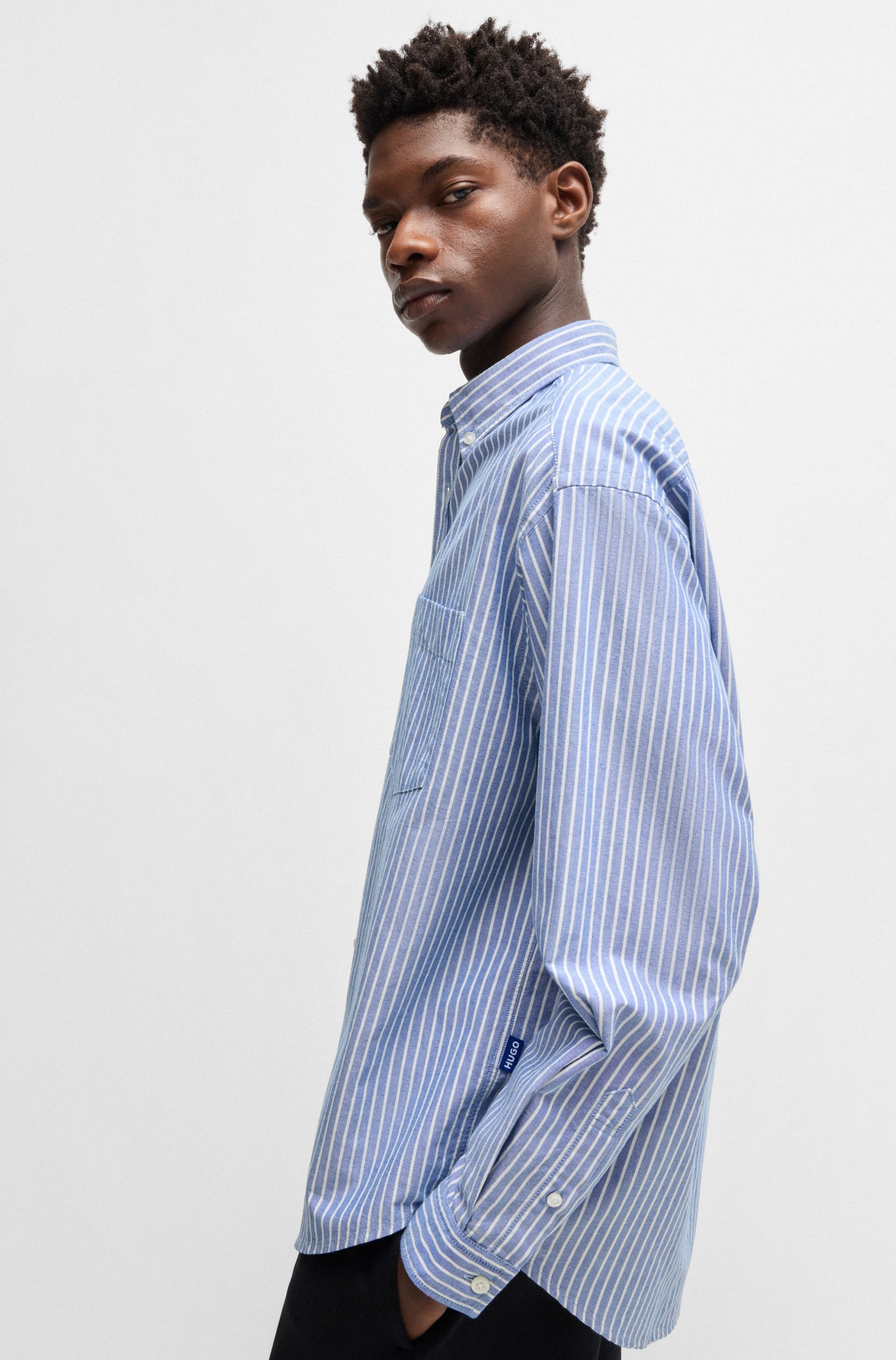 HUGO Blue Langarmhemd »Ebill«, oversize