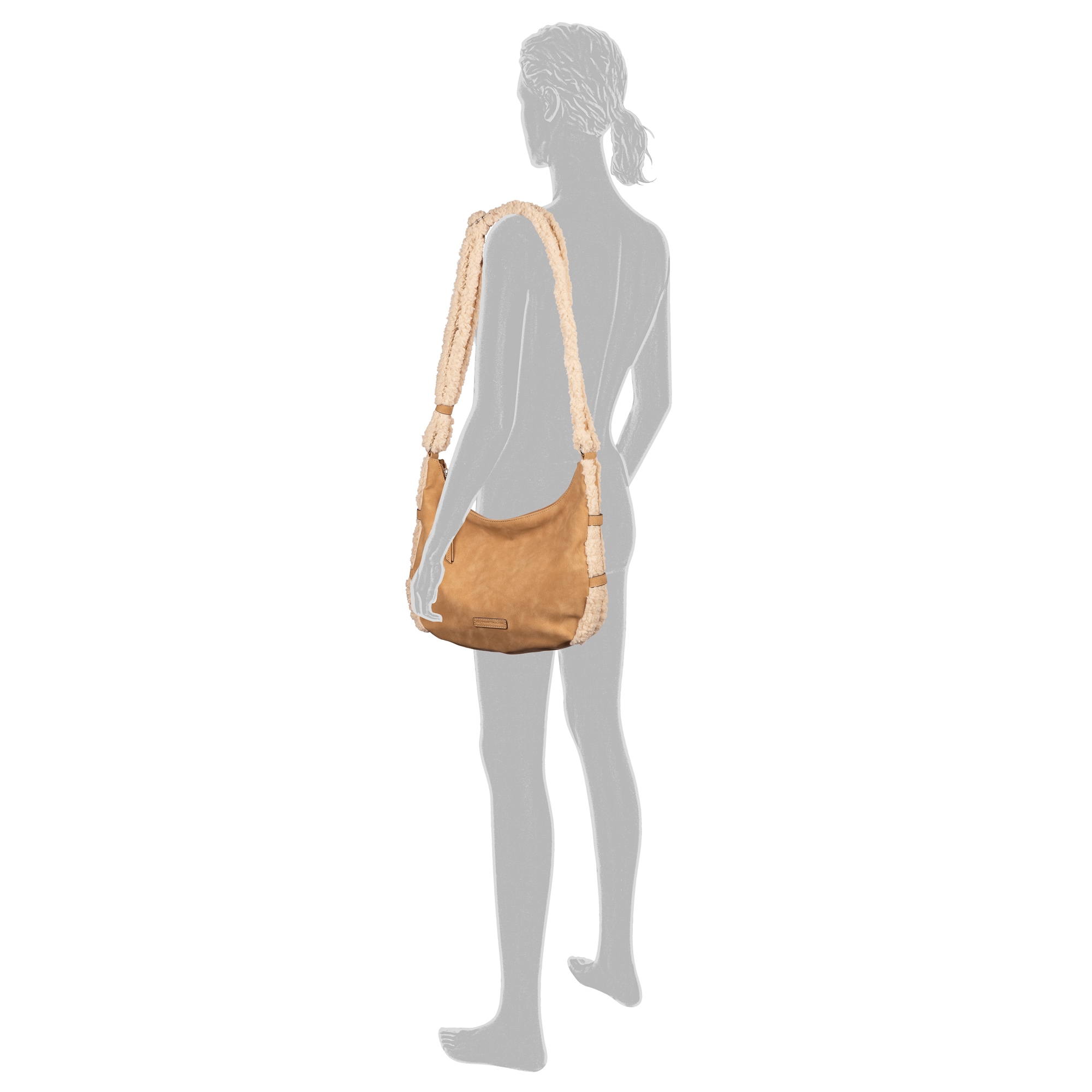 TOM TAILOR Umhängetasche »Neela« Damen Schlutertasche mit kuscheligem Fellimitat am Schulterriemen