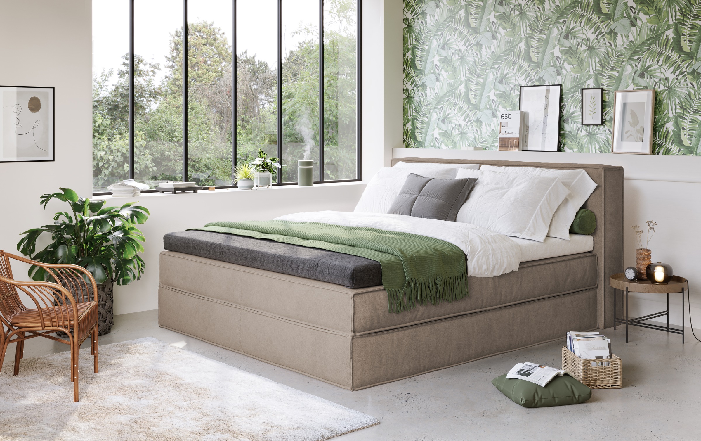 LeGer Home by Lena Gercke Boxspringbett »Addyson«, (Härtegrade H2, H3 und H4 wählbar), Boxspringbett inkl. Topper, 2 Matratzen