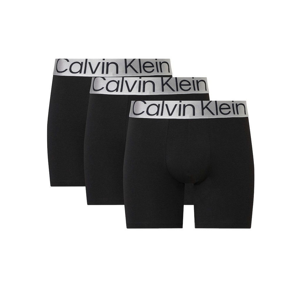 Calvin Klein Boxershorts, (Packung, 3 St., 3er-Pack), mit Logobund in dezentem grau