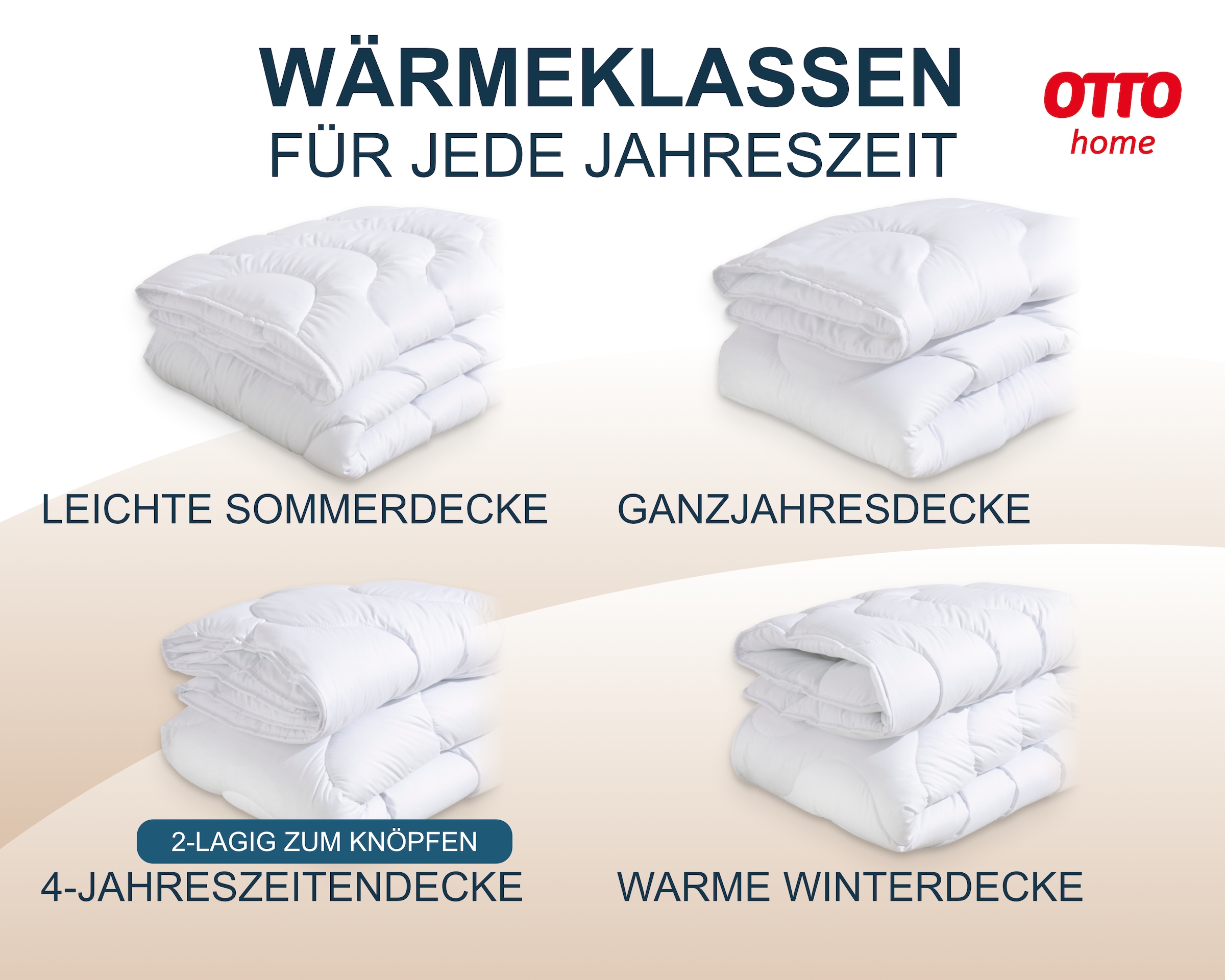 OTTO home Microfaserbettdecke + Microfaserkissen »Mailo, Bettdecke 135x200 cm, 155x220 cm« 2-tlg., Set mit Kissen 80x80 cm, Sommer, Winter
