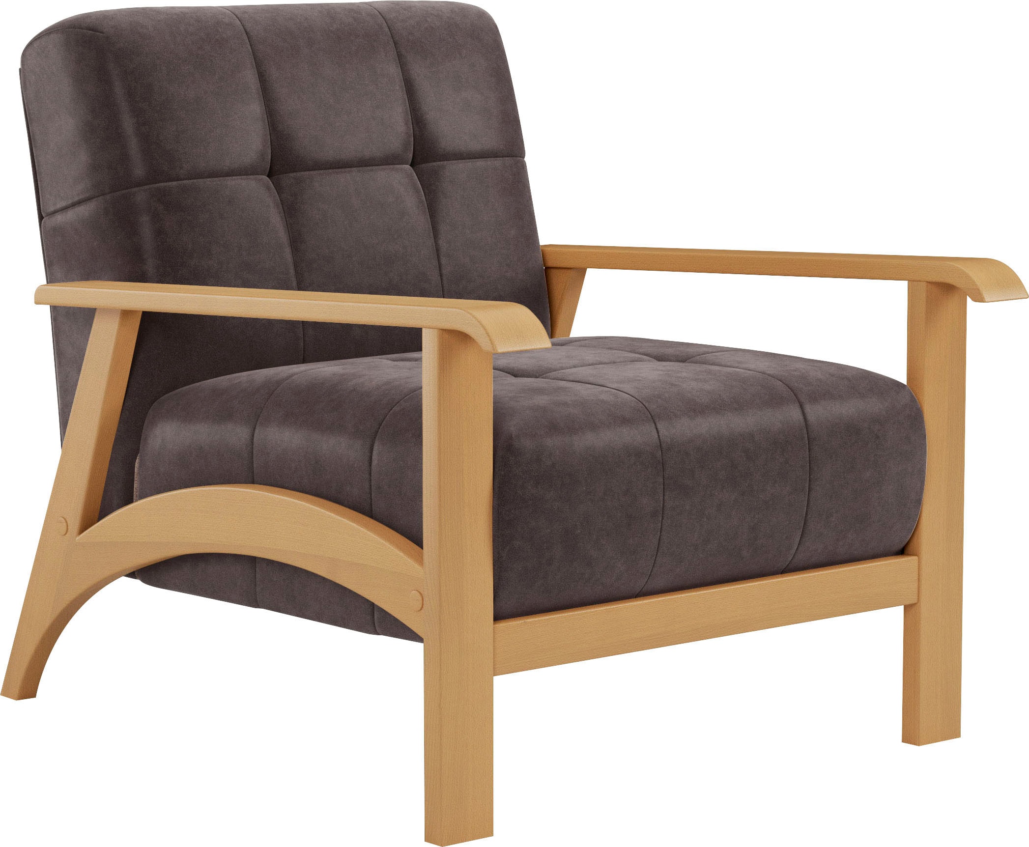 sit&more Sessel »Billund«, Armlehnen aus eichefarbigem Buchenholz, verschiedene Bezüge und Farben
