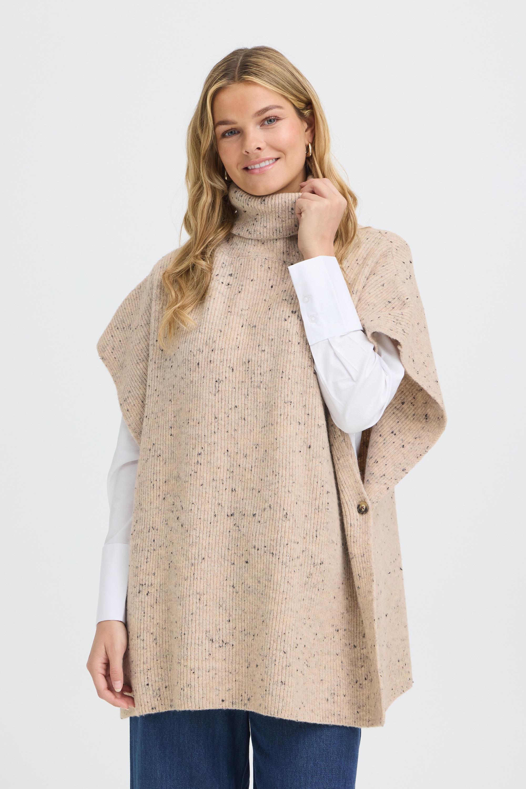 fransa Strickponcho »Damen Poncho FRNANNA«
