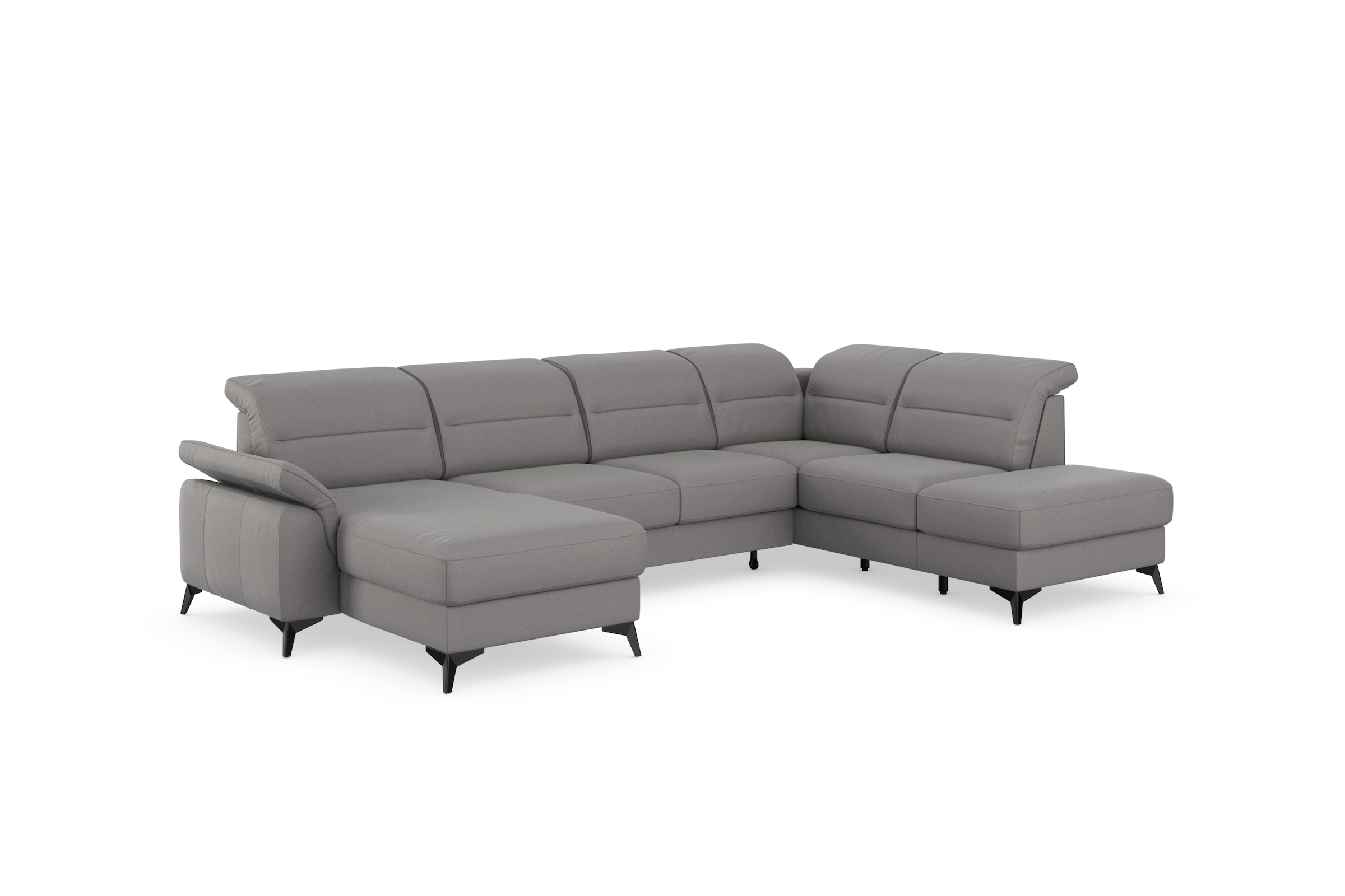 sit&more Wohnlandschaft »Sinatra U-Form«, optional mit Kopfteilverstellung und Armteilfunktion, Metallfüße