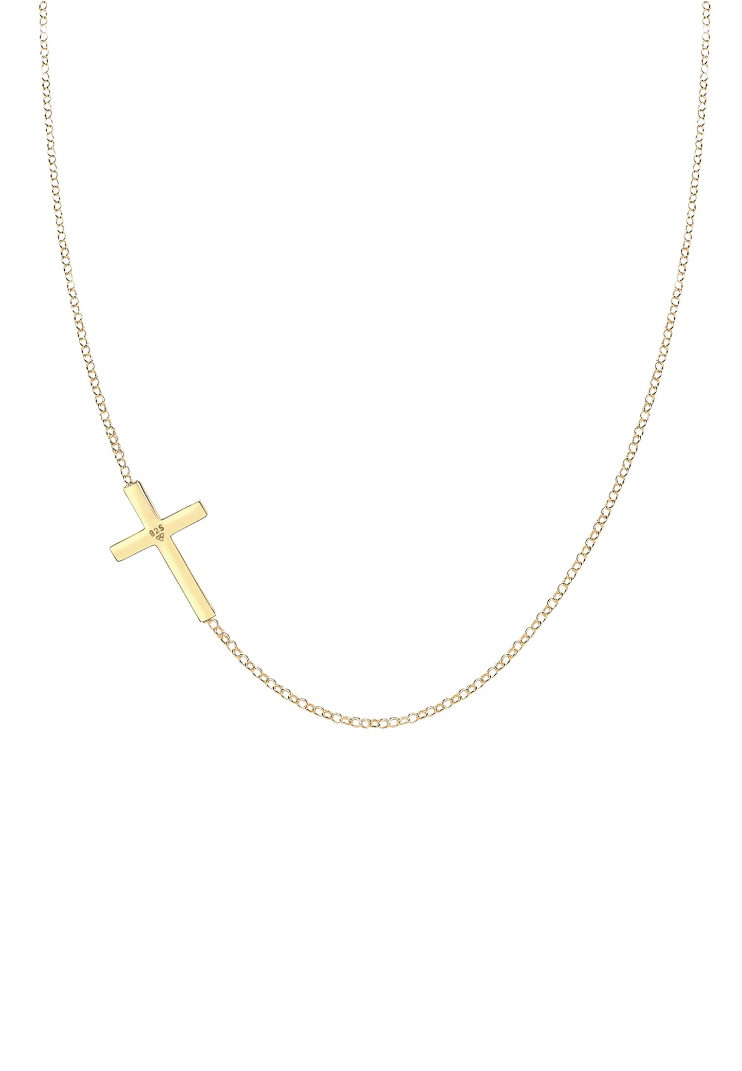 Elli Kette mit Anhänger »Halskette mit Kreuz Schlicht 925 Sterling Silber«