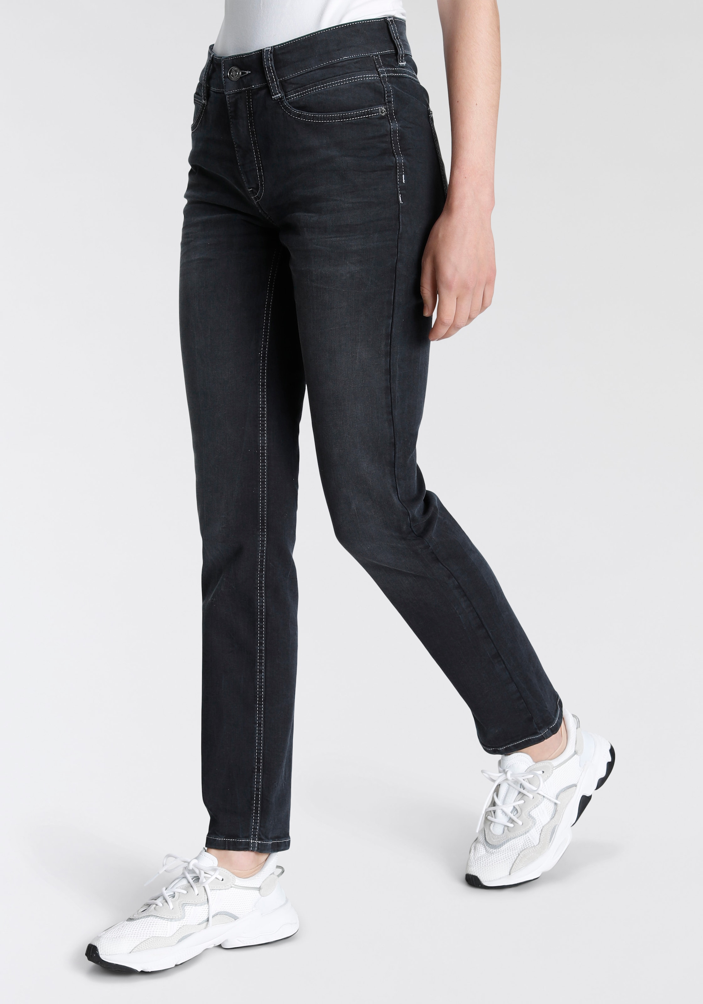Schmal Stretch-Jeans MAC Online »Angela«, im OTTO Shop geschnitten