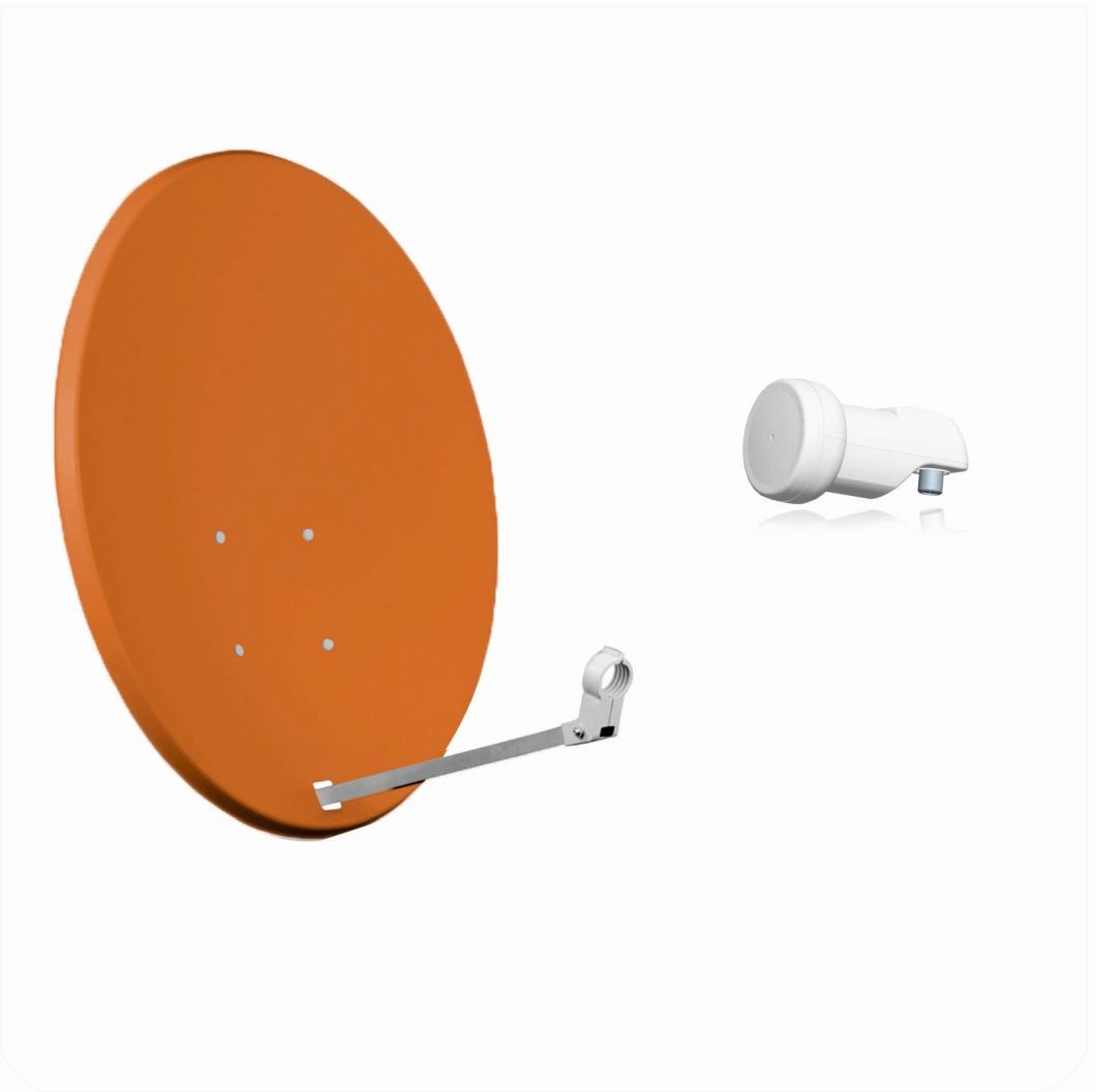 X80 Stahl anthrazit und Single LNB Sat Anlage Sat-Spiegel