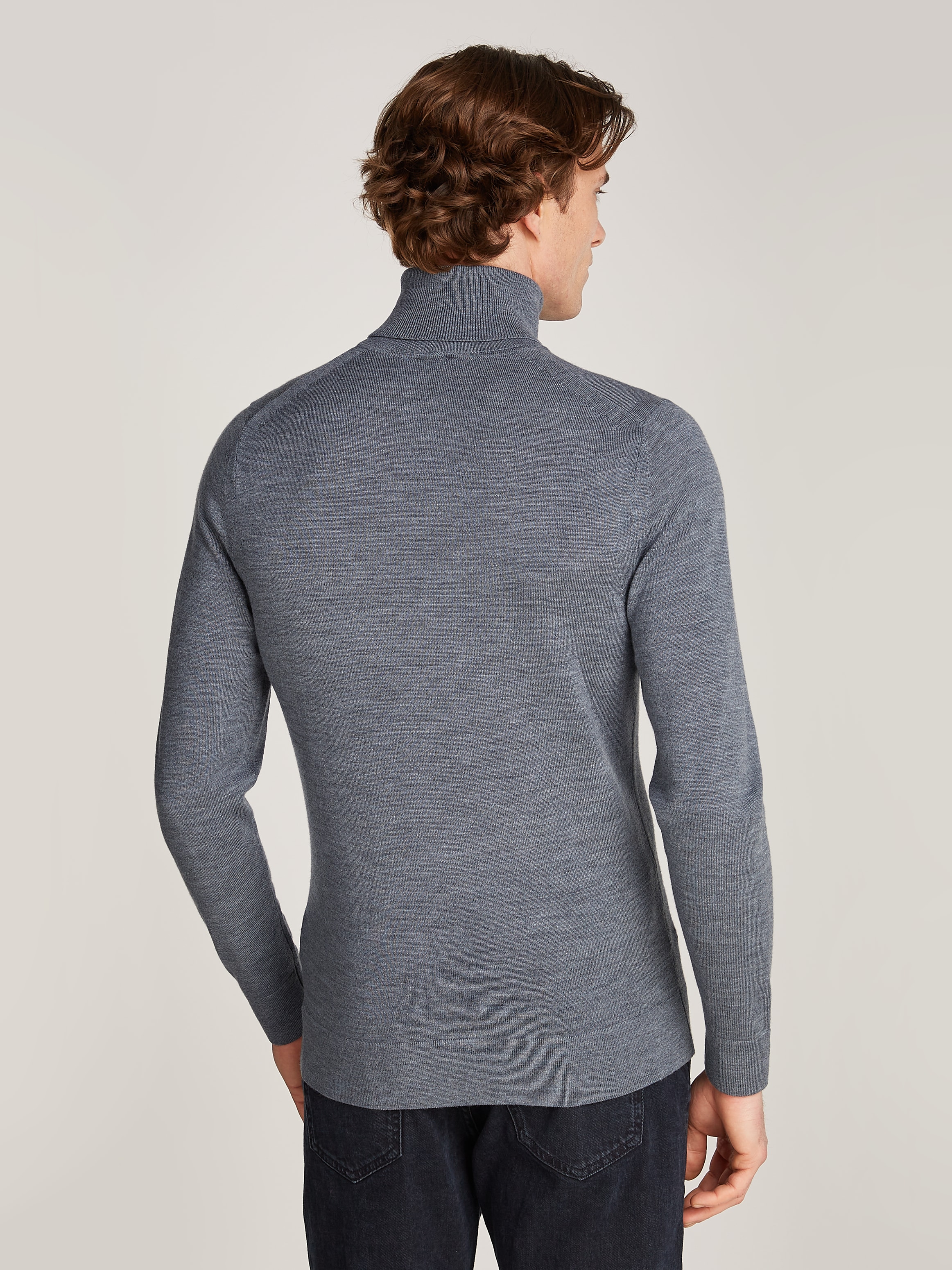 Calvin Klein Rollkragenpullover »SUPERIOR WOOL TURTLE NECK«, mit Logostickerei