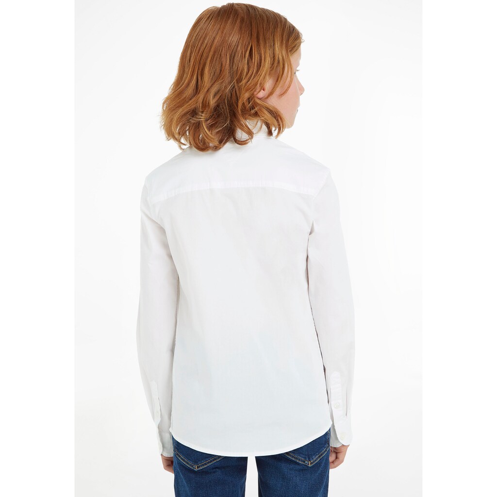 Tommy Hilfiger Langarmhemd »SOLID STRETCH POPLIN SHIRT L/S«, für Jungen