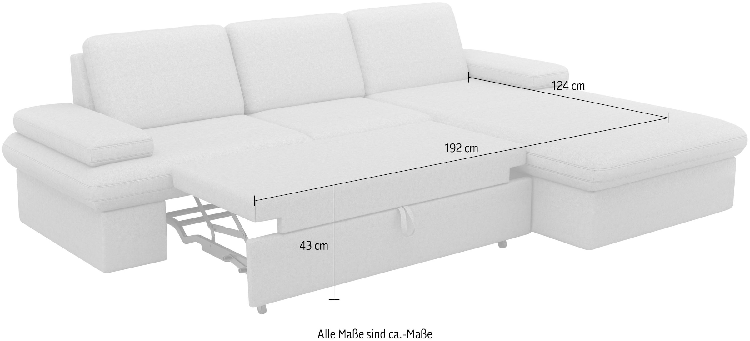 sit&more Ecksofa »Moreno«, mit Armteilverstellung,wahlweise mit Bettfunktion