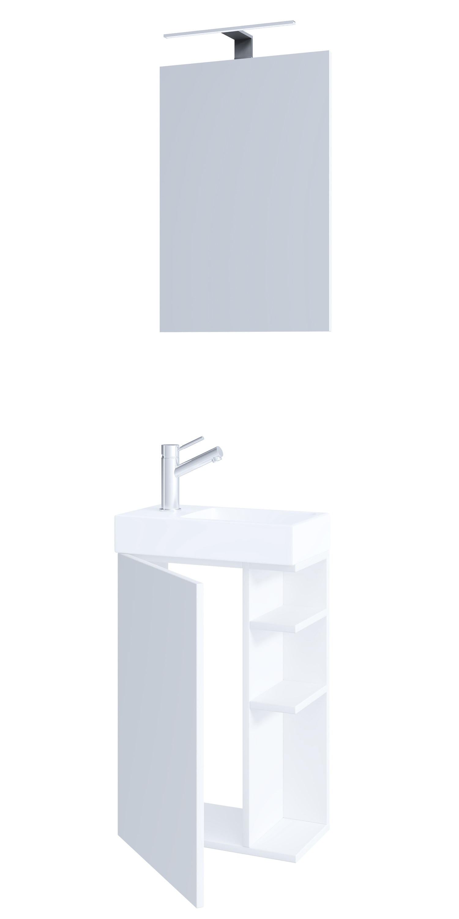 VCM Waschbeckenunterschrank »VCM 3-tlg Set | Waschplatz für Gäste WC | Gästebad | Waschtisch mit Spiegel | Badezimmer Set ¿ Lumia«, (3 St.)