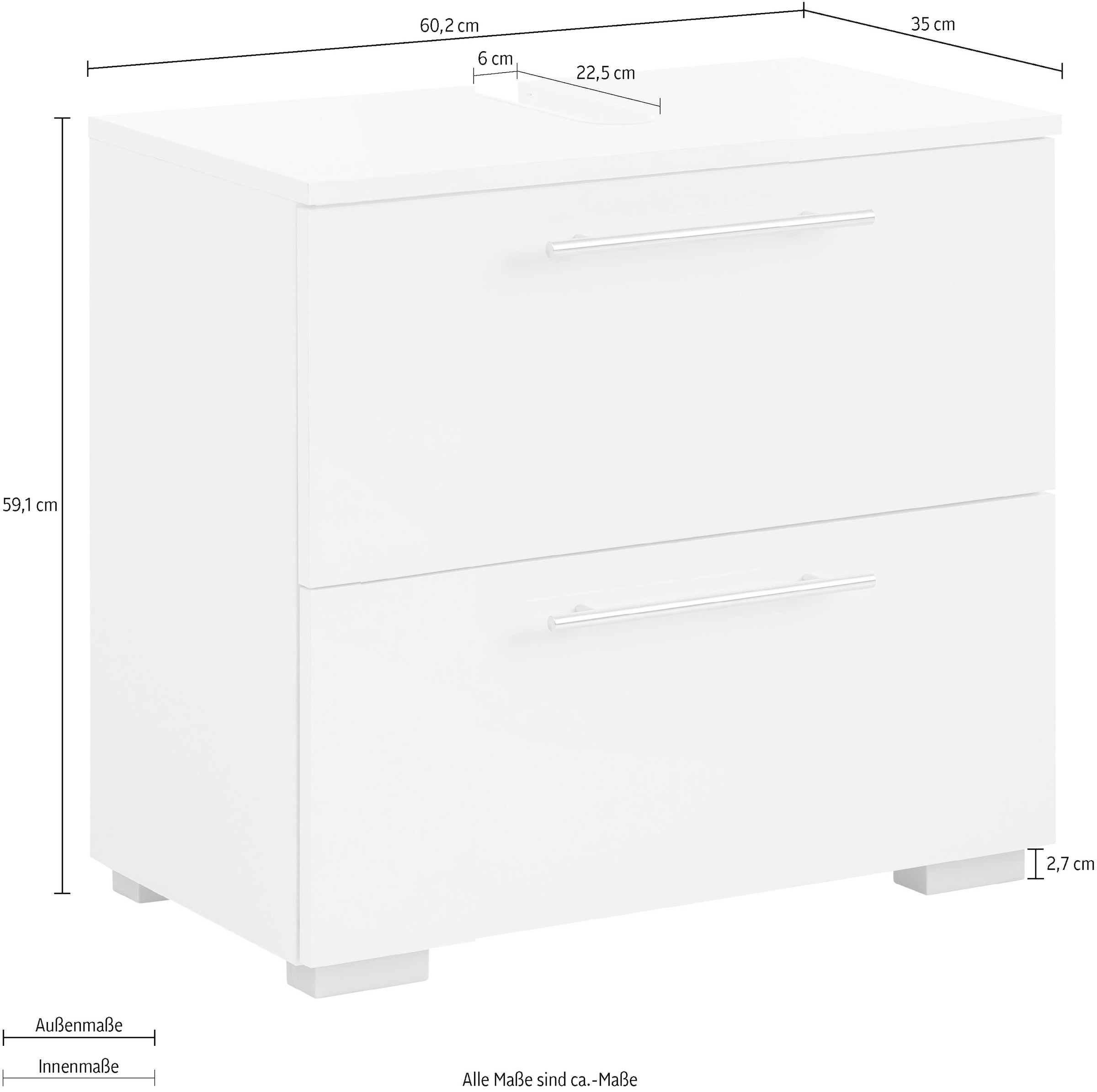 Schildmeyer Waschbeckenunterschrank »Carlos made in Germany«, Breite 60 cm