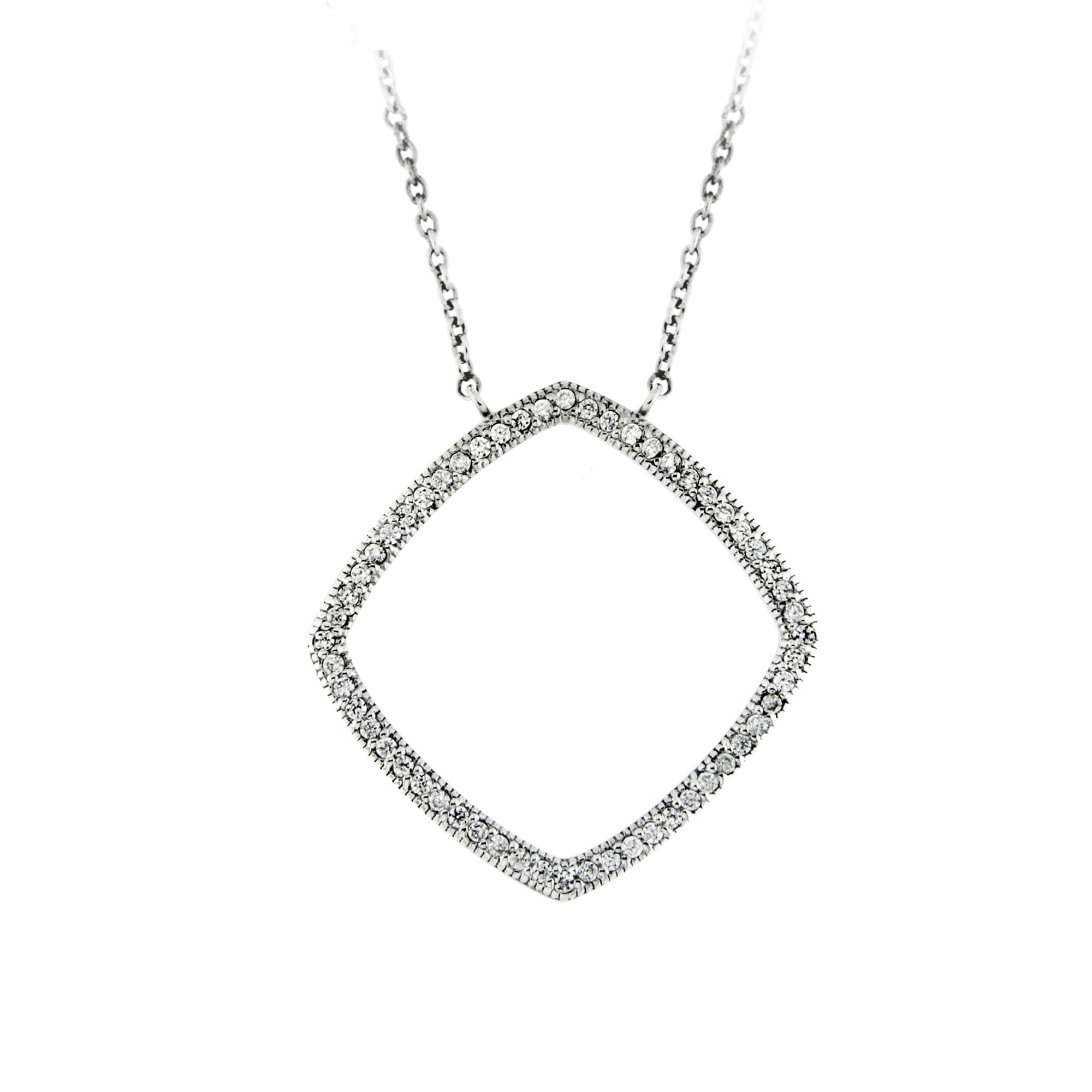 Collier »Collier Mittelteil Raute mit Zirkonia Steinen, Silber 925«