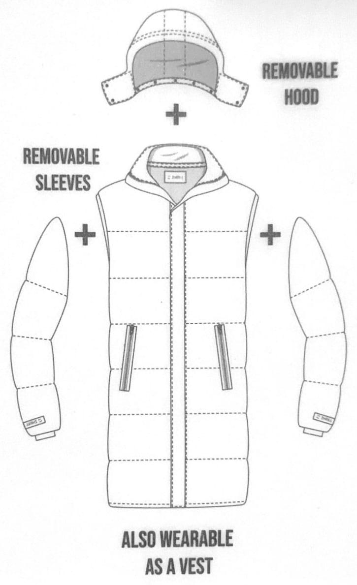 Zhrill Steppmantel »2 in 1 Mantel und Weste« Kapuze abnehmbar