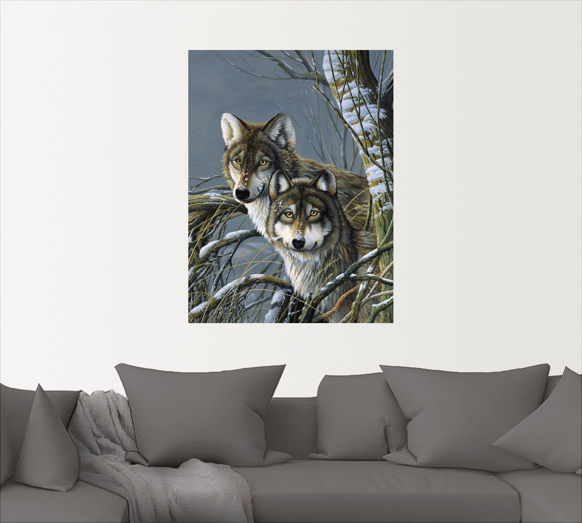 Artland Wandfolie »Zwei Wölfe«, Wildtiere, (1 St.), selbstklebend