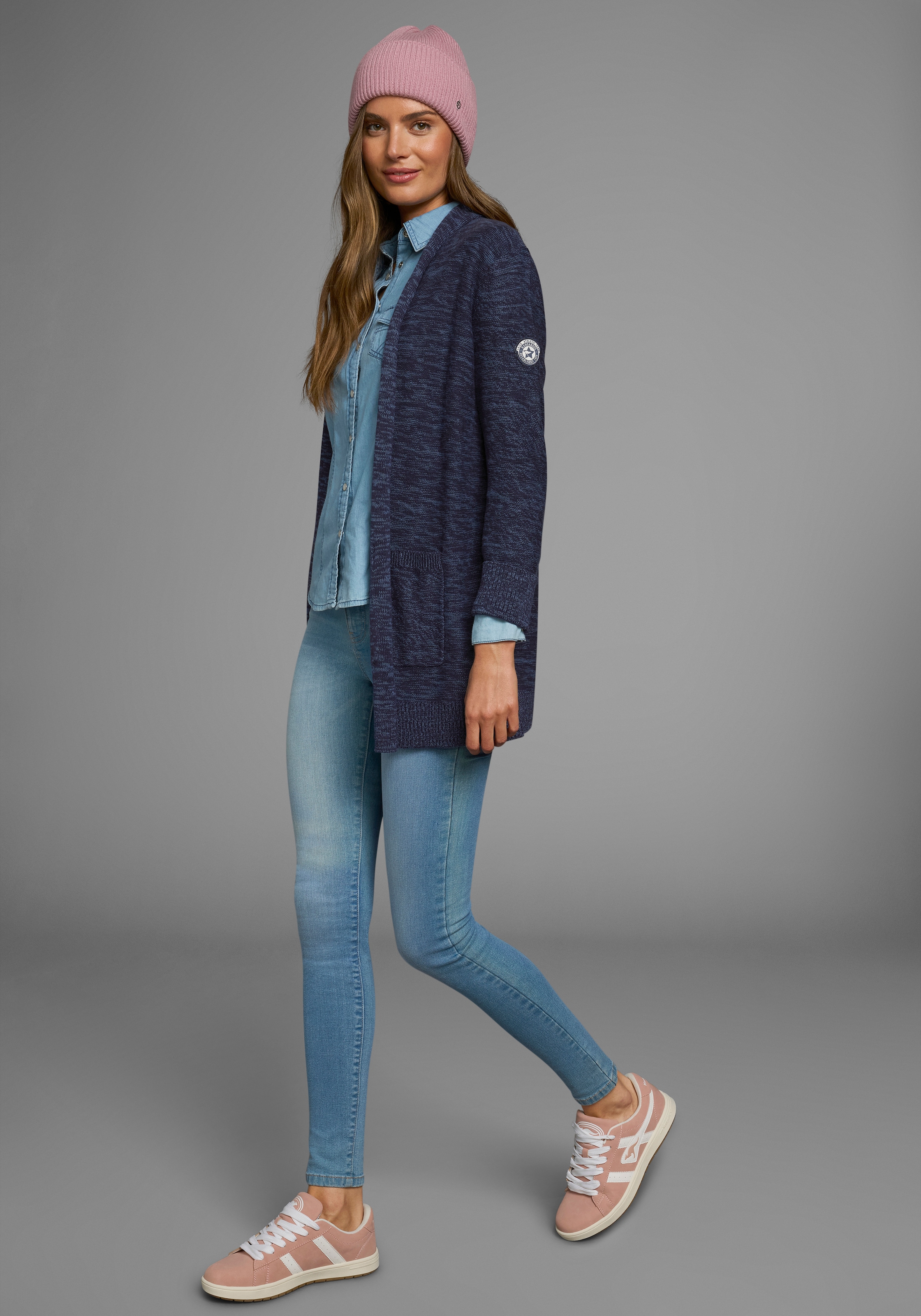 KangaROOS Strickjacke, in melierter Optik