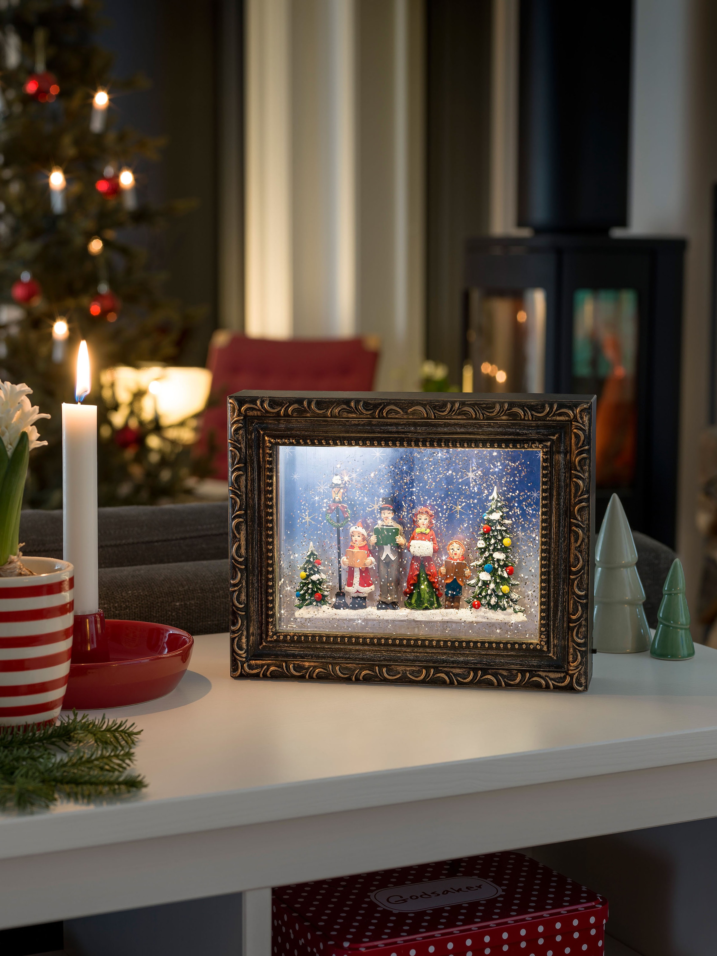 Shop Laterne mit im KONSTSMIDE »Weihnachtsdeko«, 2 LED Bilderrahmen LED Online flammig-flammig, Weihnachtschor bestellen OTTO