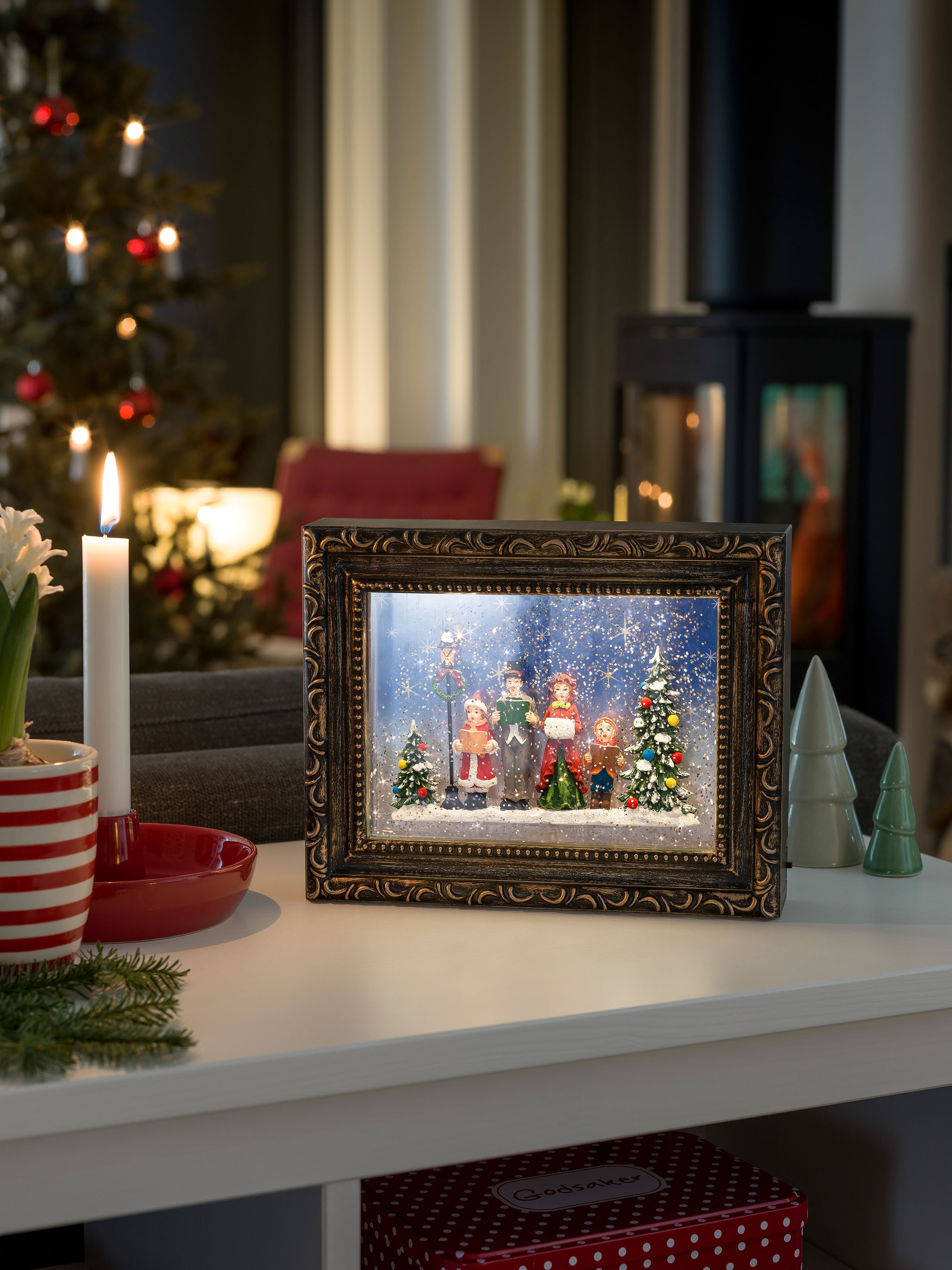 KONSTSMIDE LED Laterne, LED-Modul, 1 St., Warmweiß, LED Bilderrahmen mit Weihnachtschor
