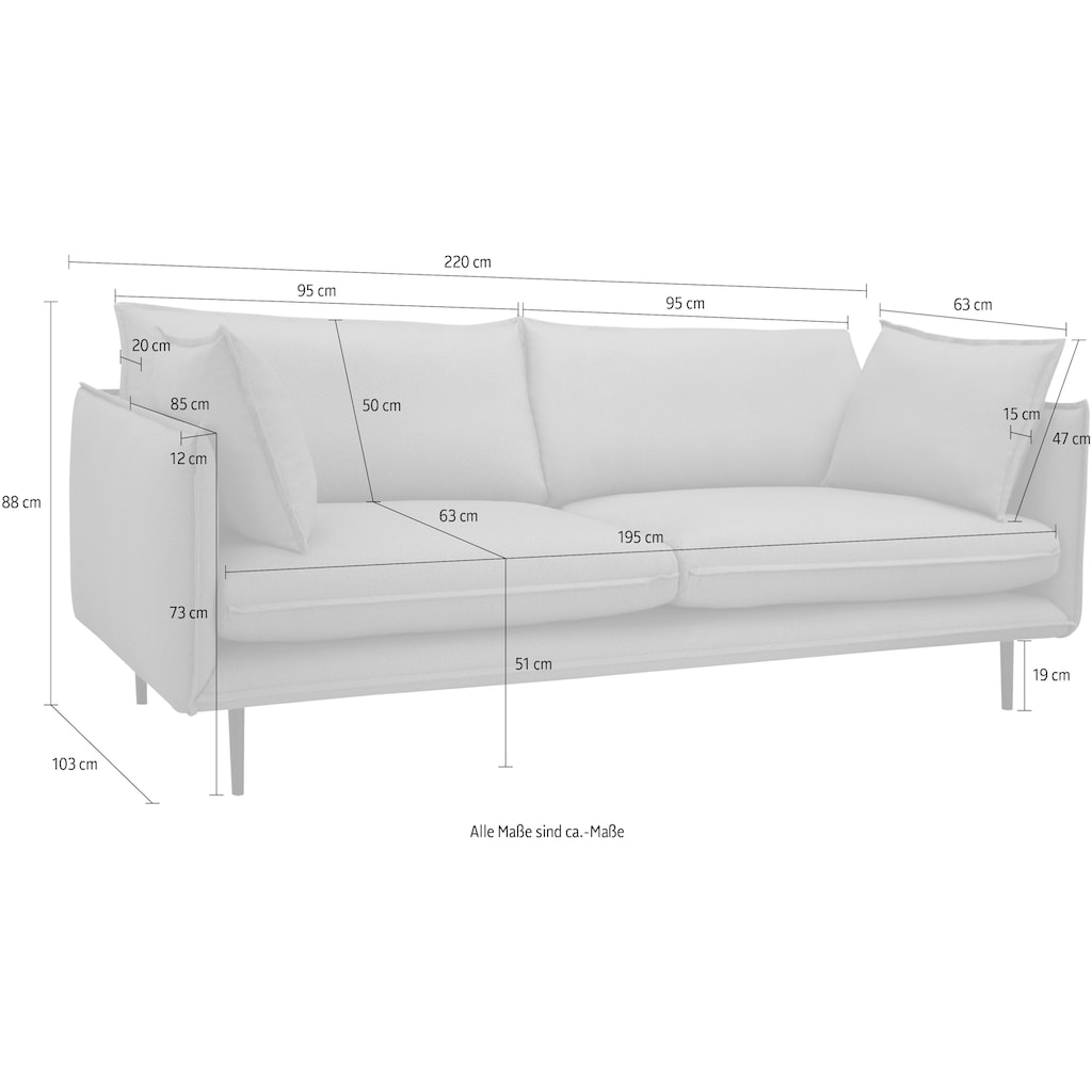 INOSIGN 3-Sitzer »Somba«, mit dickem Keder und eleganter Optik