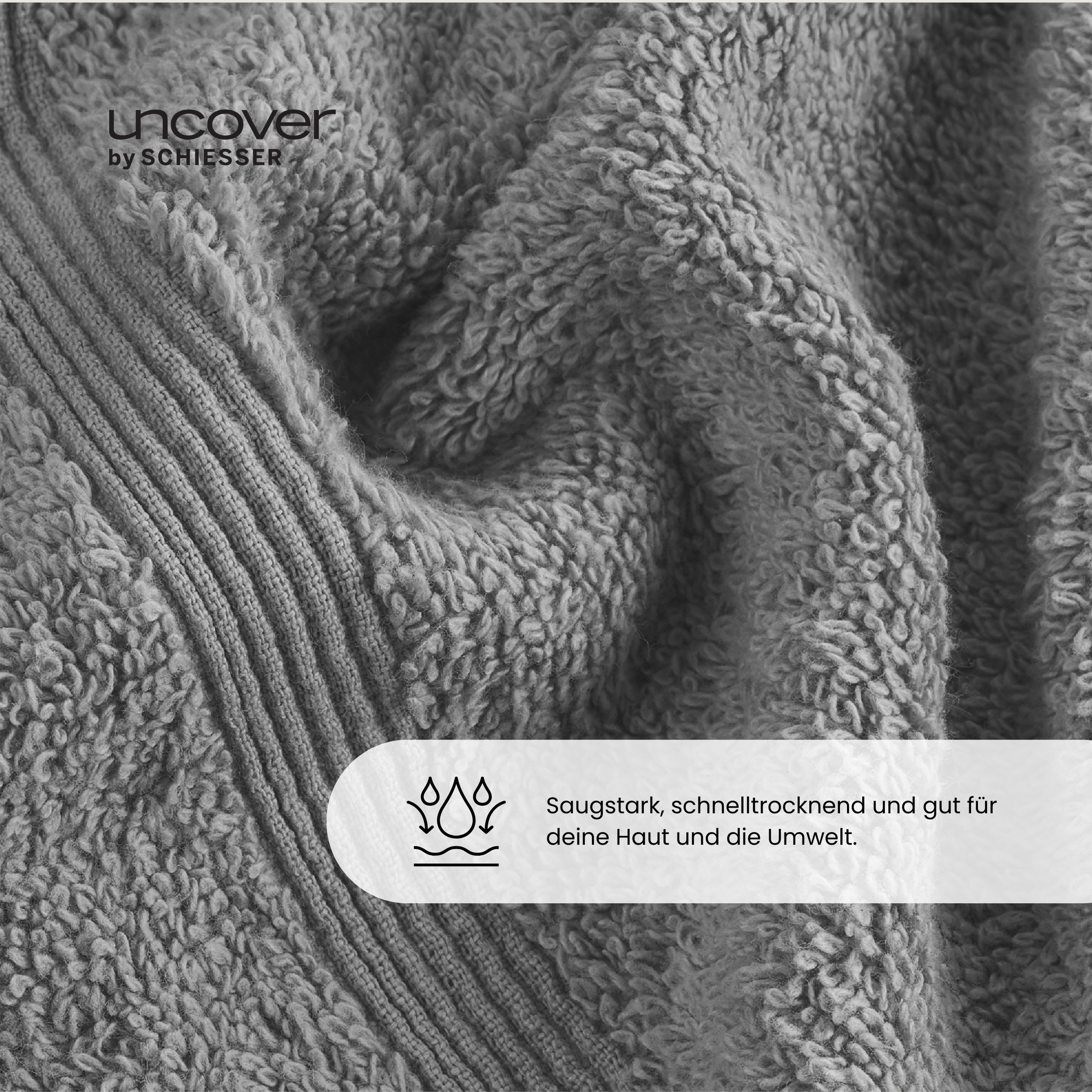 uncover by SCHIESSER Duschtücher »Brooklyn mit dezenter Bordüre in Hoch-Tief-Optik« Made in Green