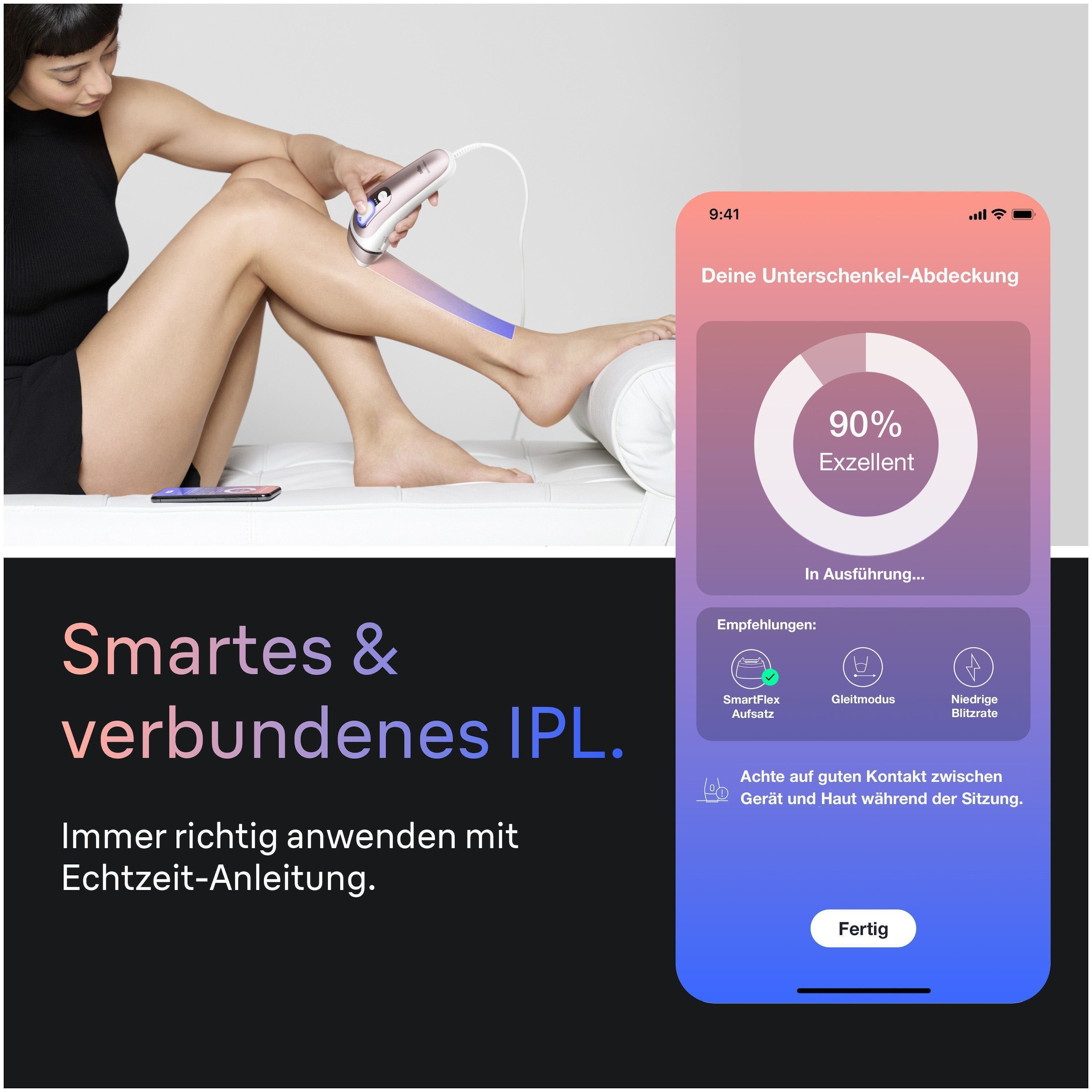 Braun IPL-Haarentferner »Braun Smart Skin i·expert PL7432« 400.000 Lichtimpulse Laser-Haarentfernung für Zuhause, Dauerhafte Haarreduzierung