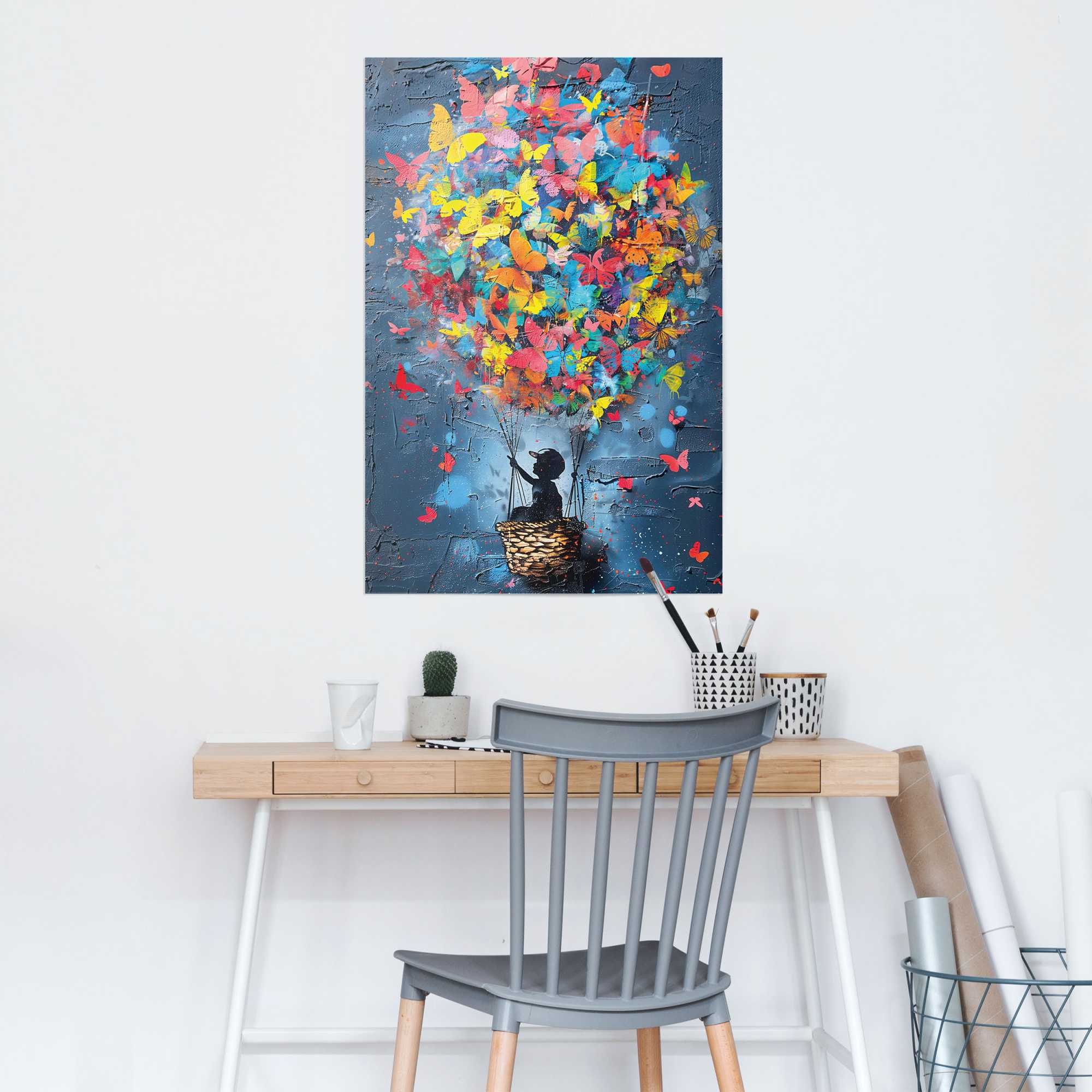 Reinders! Poster »Balloon Kid« Wohnzimmer - Mehrfarbig - 150 gr.  Papier - Street Art - 61x91,5 cm