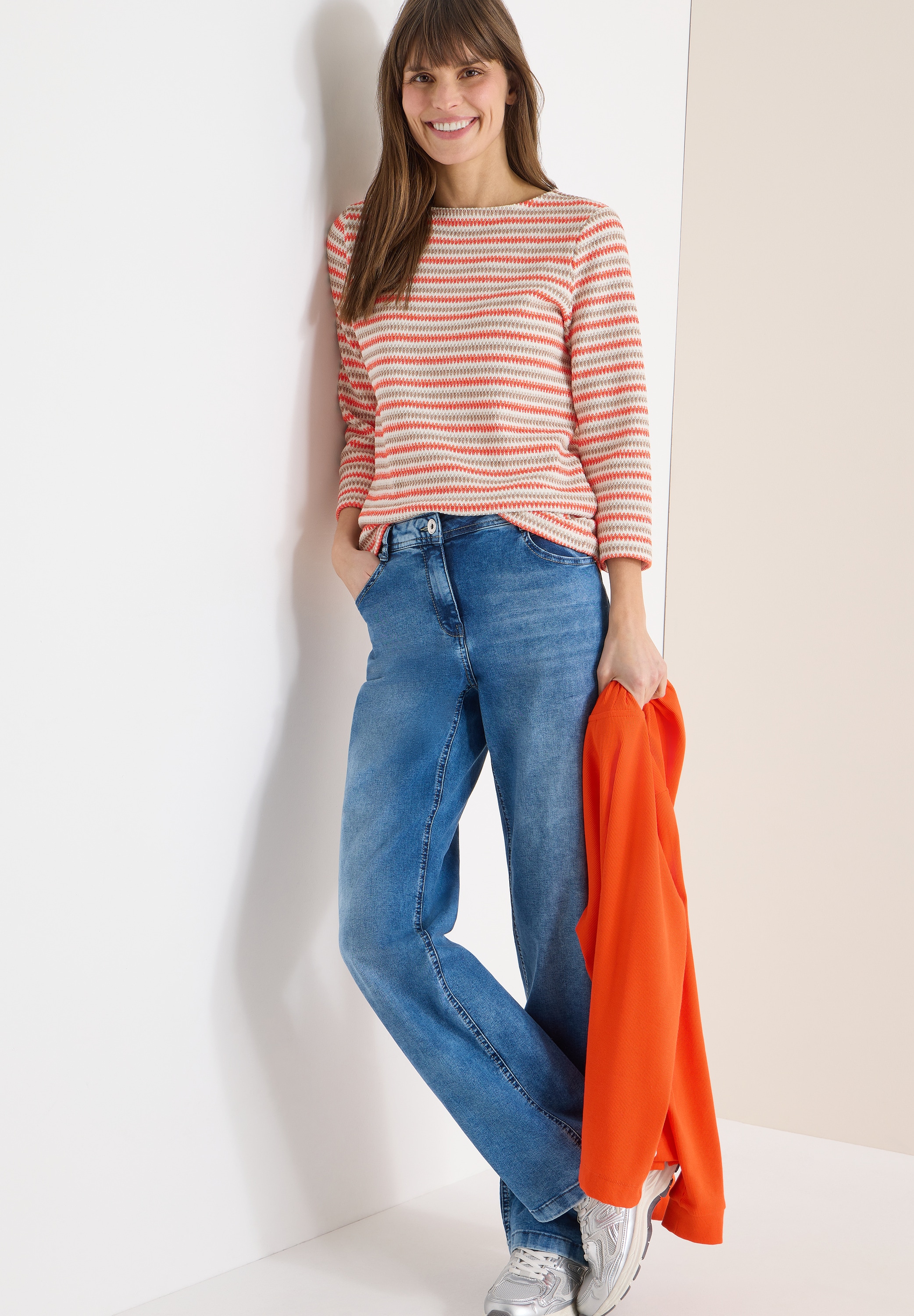 Cecil 3/4 Arm-Pullover mit Multicolor-Streifen