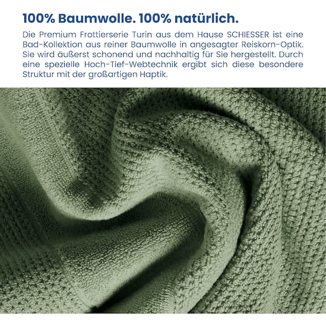 Schiesser Handtücher »Turin im 4er Set aus 100% Baumwolle«, (4 St.),  Reiskorn-Optik, MADE IN GREEN by OEKO-TEX®-zertifiziert kaufen bei OTTO