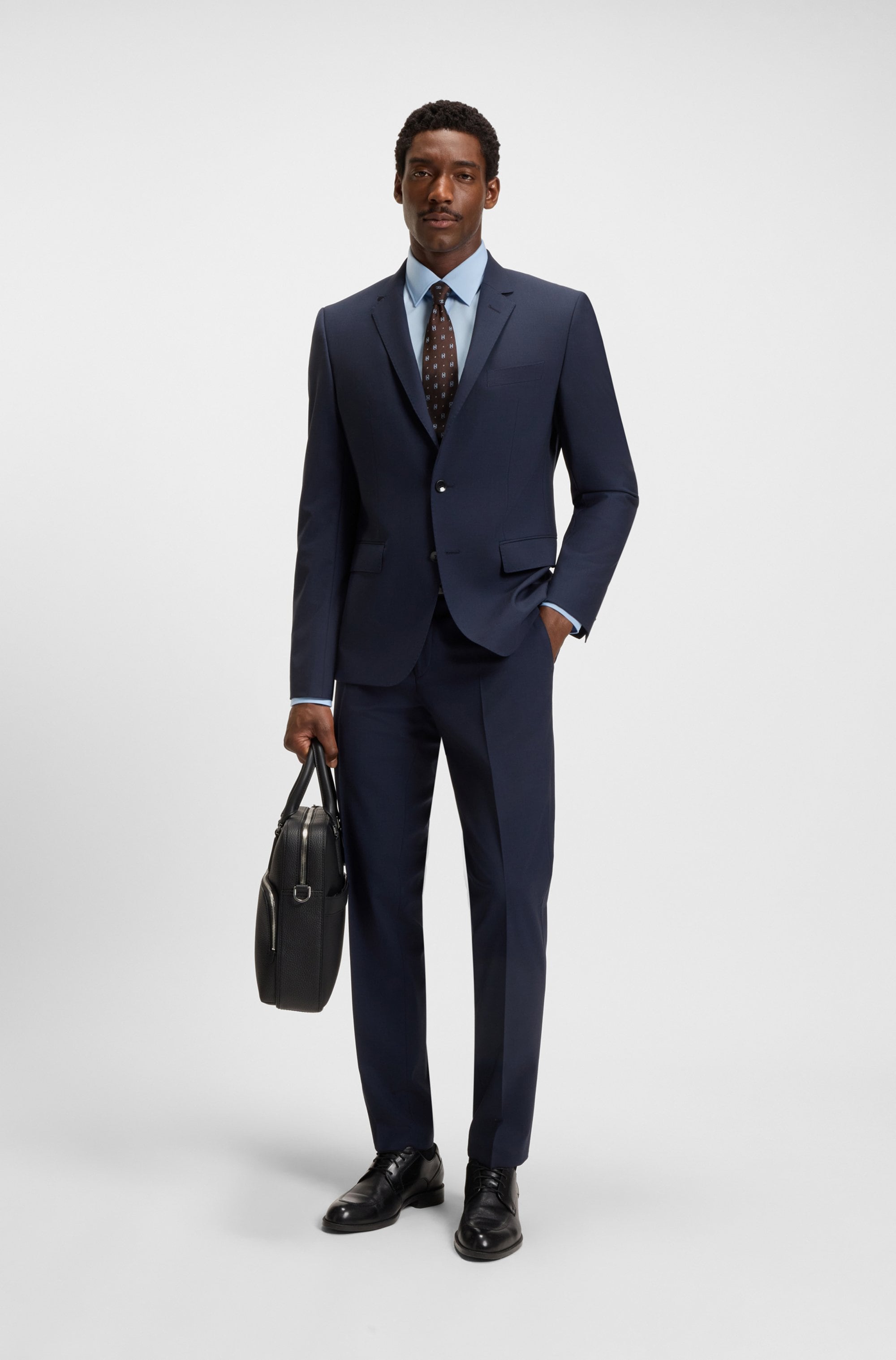 BOSS Businesshemd »Businesshemd Hank« Kentkragen, Slim-Fit, bügelleichte Qualität