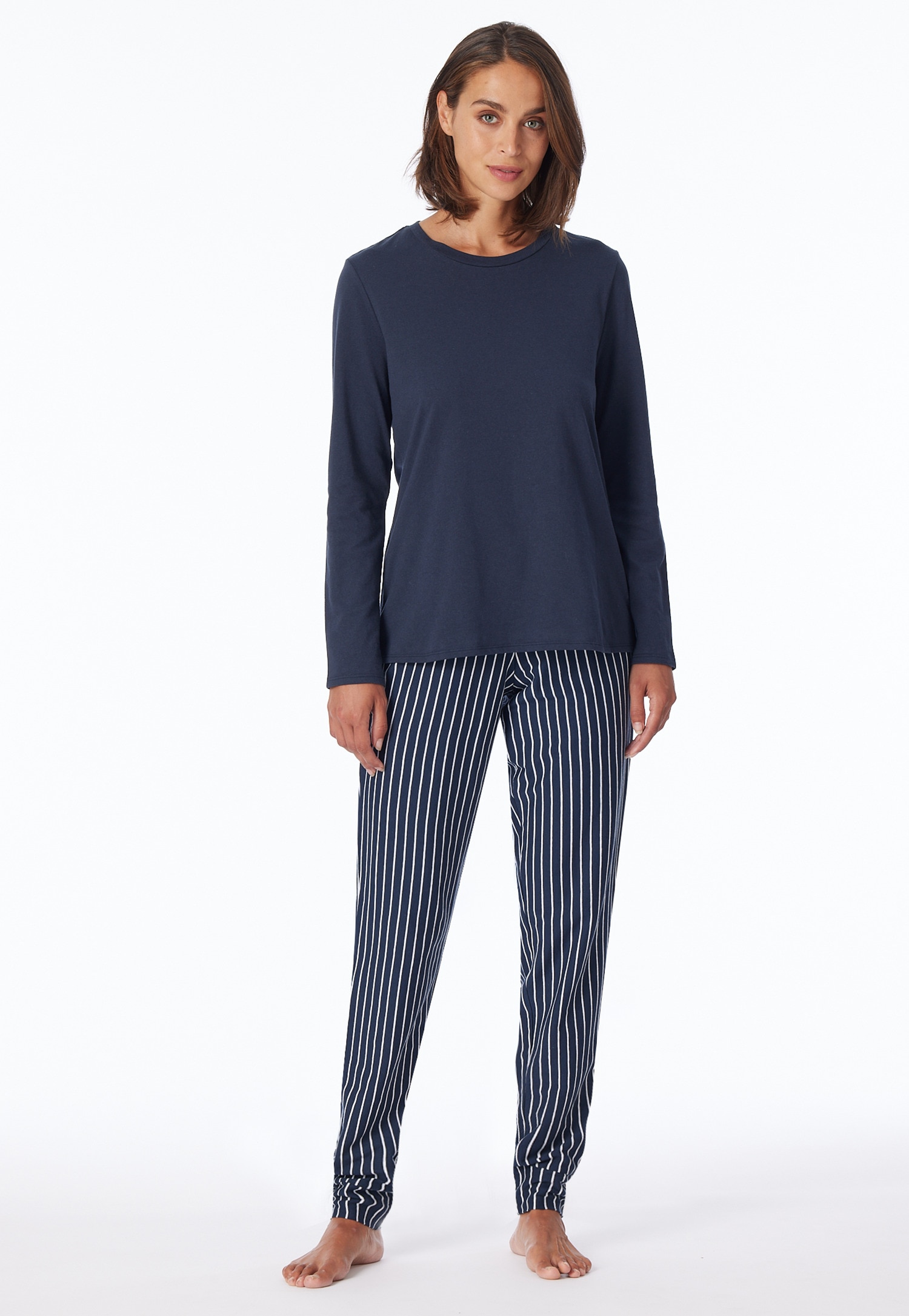 uncover by SCHIESSER Schlafanzug »Uncover Nightwear« 2 mit Rundhalsausschnitt, Langarm, Single Jersey-Qualität