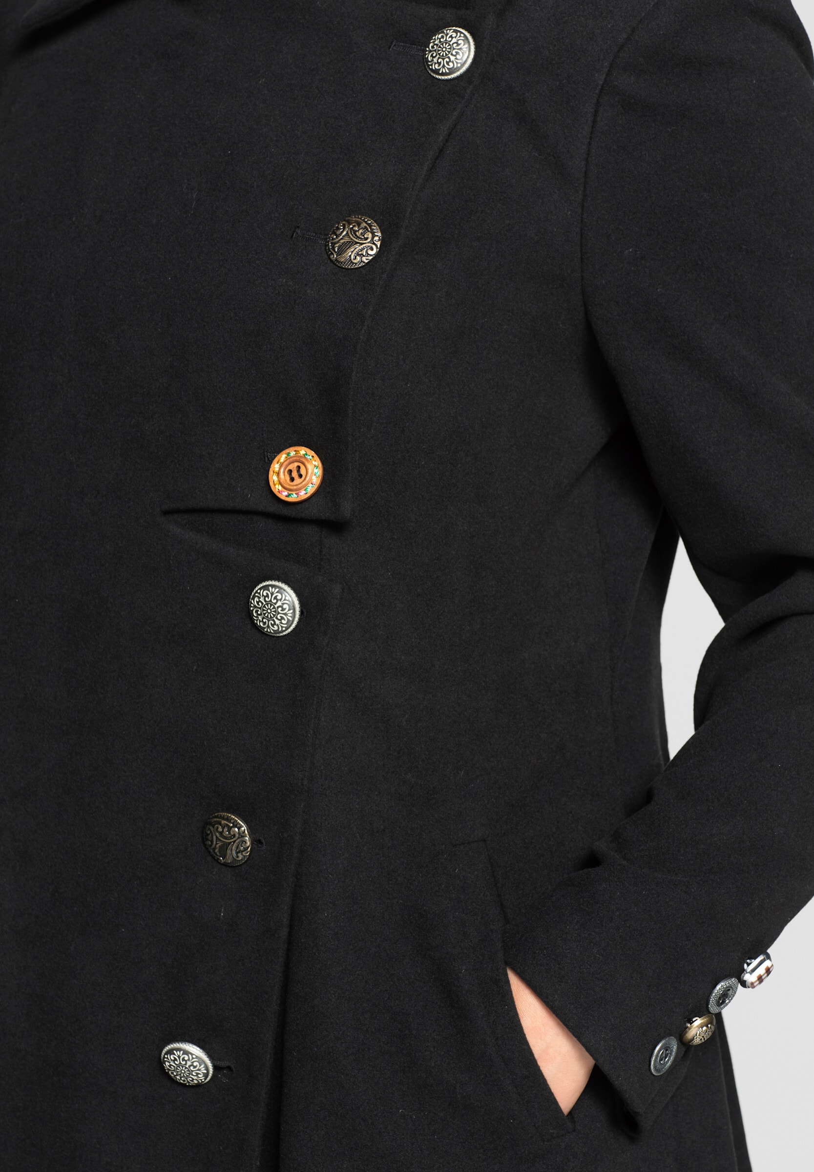 sheego by Joe Browns Langjacke »Kurzmantel Kurzmantel in asymmetrischem Schnitt« ohne Kapuze