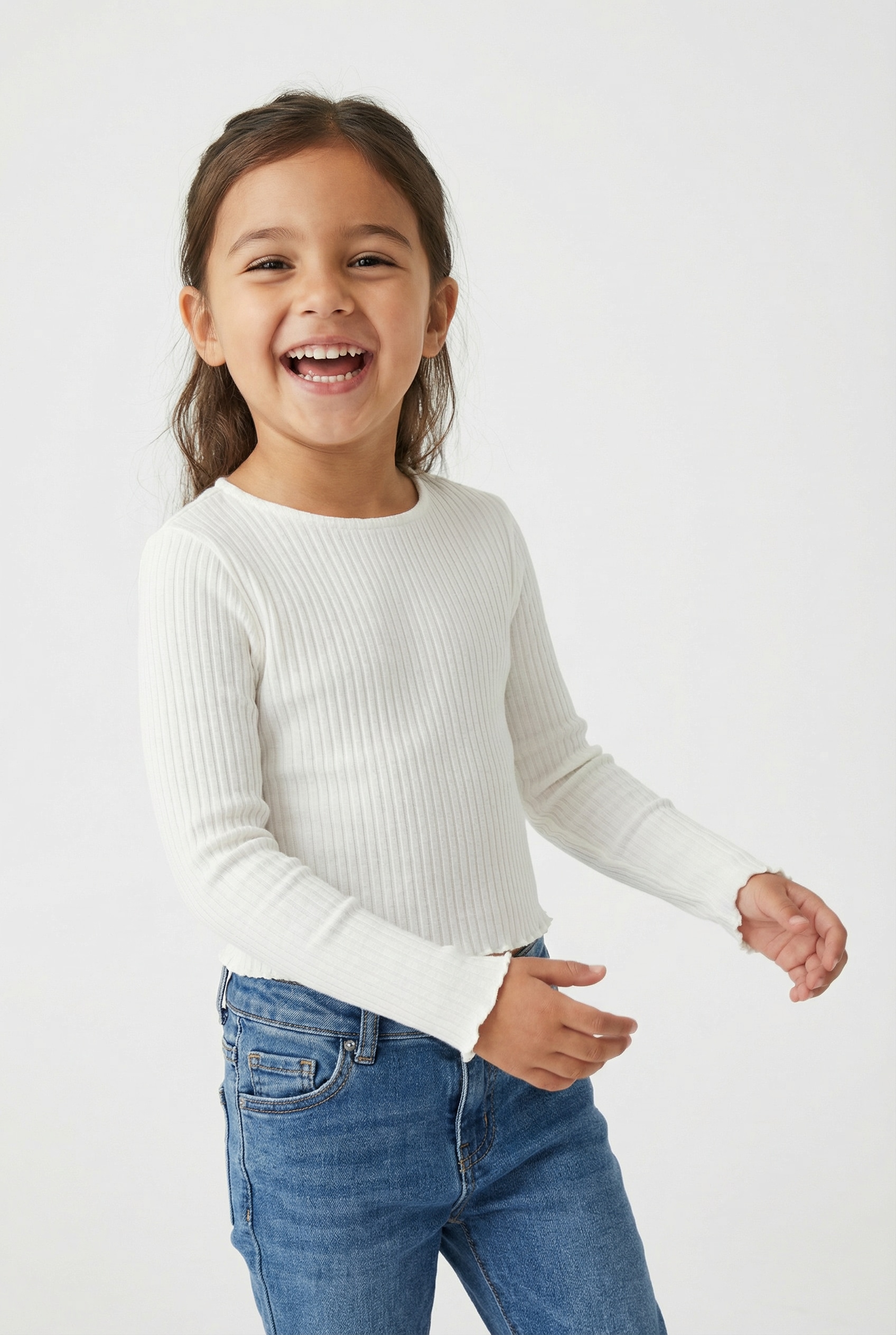 KIDS ONLY Langarmshirt »KOGNELLA L/S O-NECK TOP JRS NOOS« Materialmix