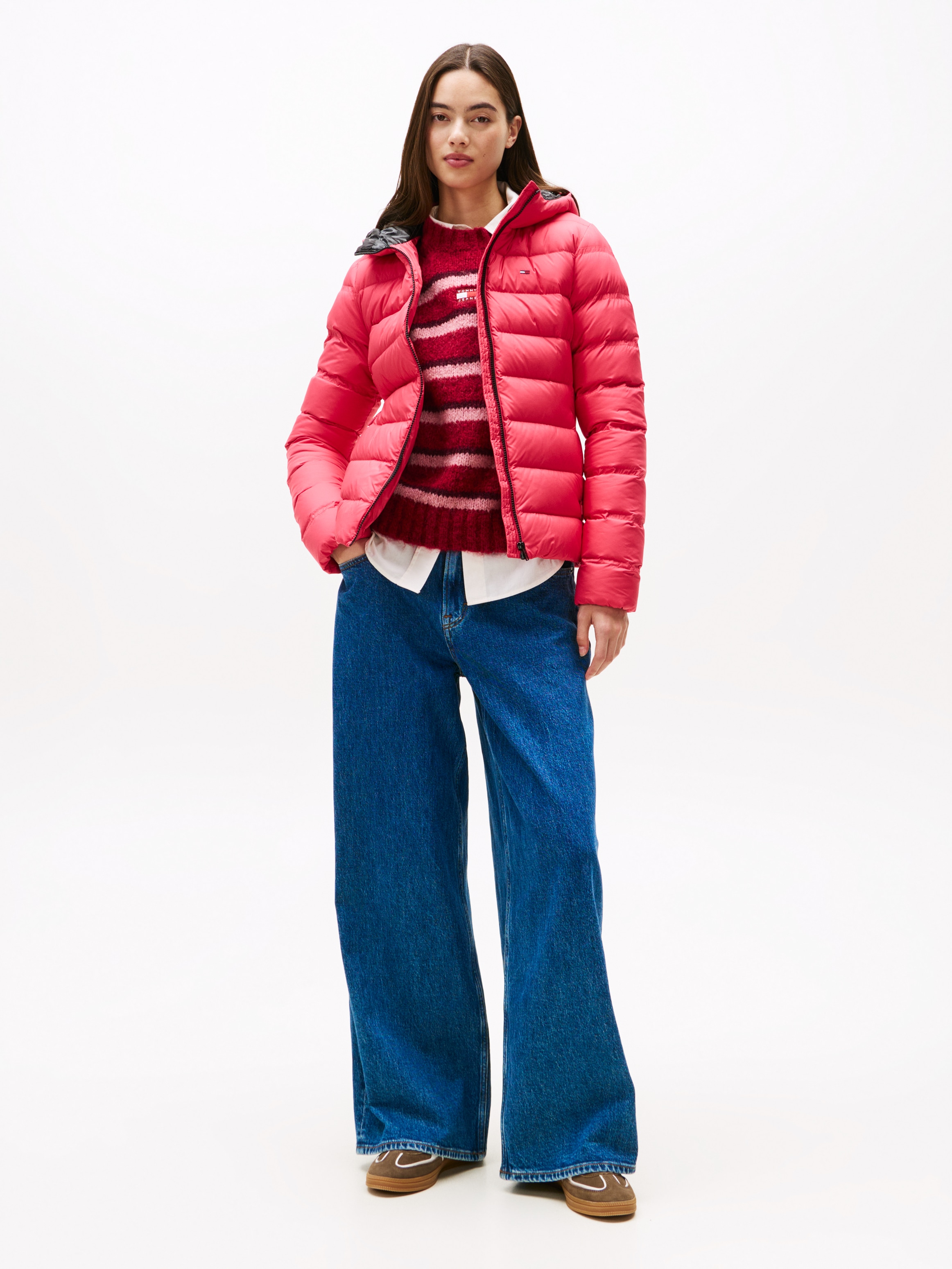 Tommy Jeans Steppjacke »TJW SLIM HOOD PRNT DOWN JCKT EXT«, mit Kapuze