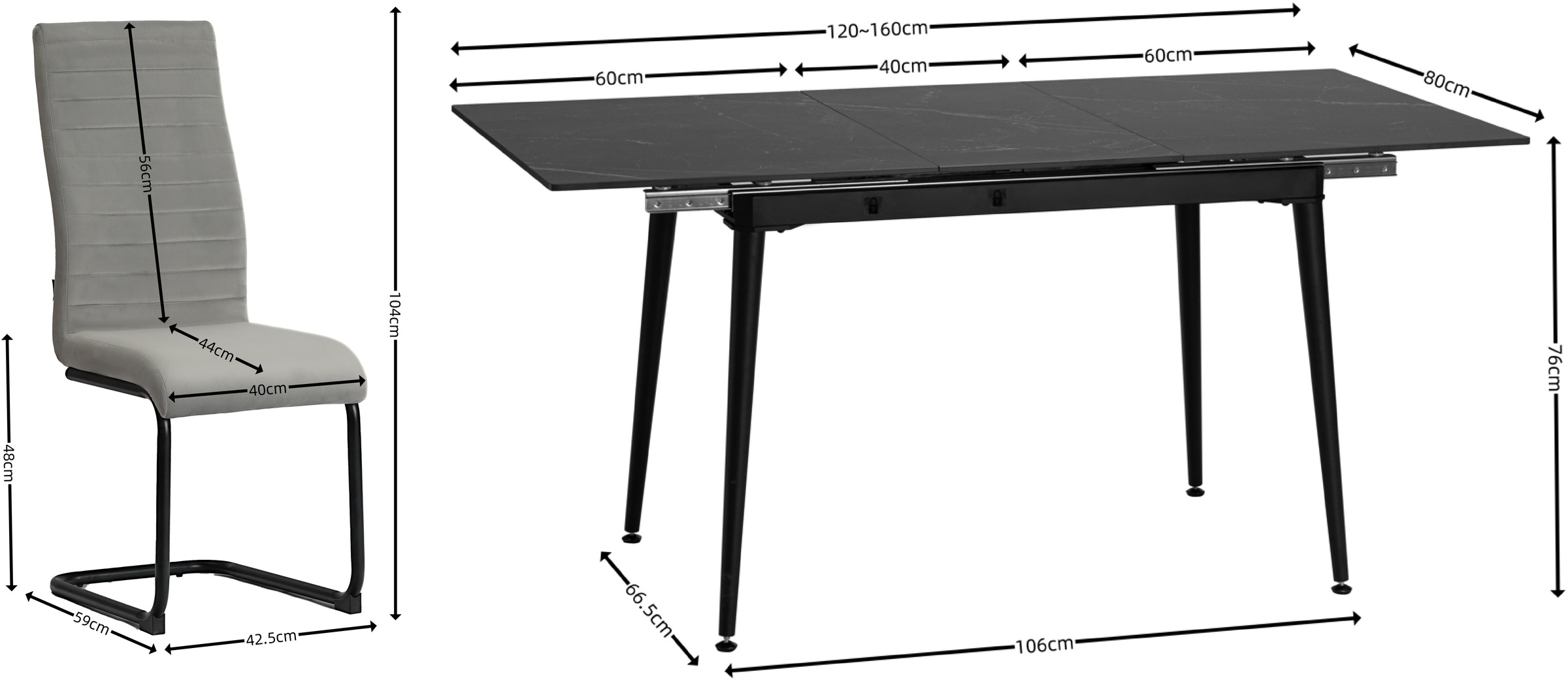 Home affaire Essgruppe »Elbach, TOPSELLER!«, (Set, 5 tlg.), Tisch ausziehbar 120-160 cm Esszimmer Tischgruppe