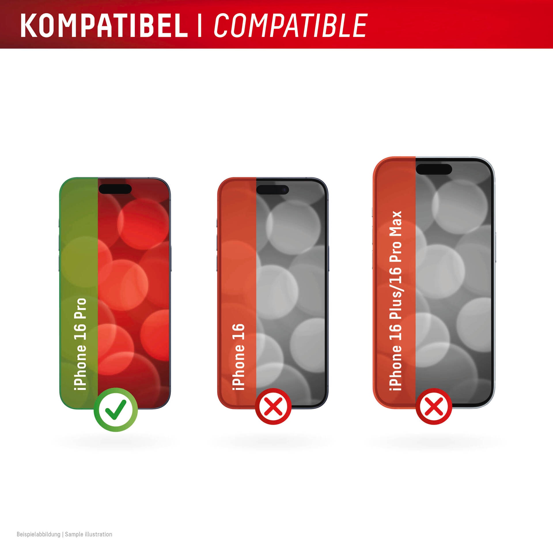 Displex Displayschutzglas »Real Glass Screen Protection«, für Apple iPhone 16 Pro, Displayschutzfolie, Schutzfolie, Bildschirmschutz, kratz- & stoßfest