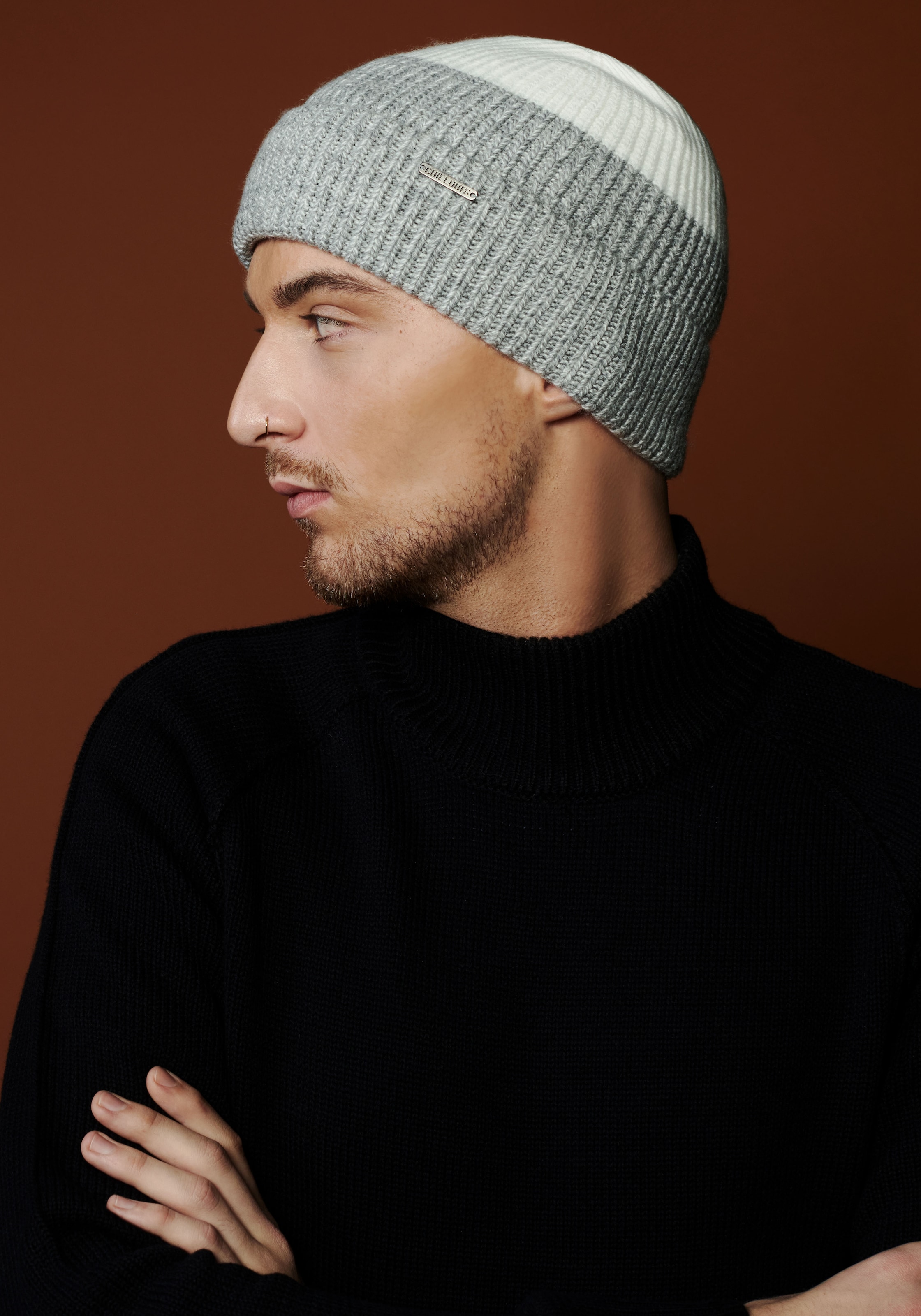 chillouts Beanie »Felix Hat«, in Two-Tone Optik mit Umschlag