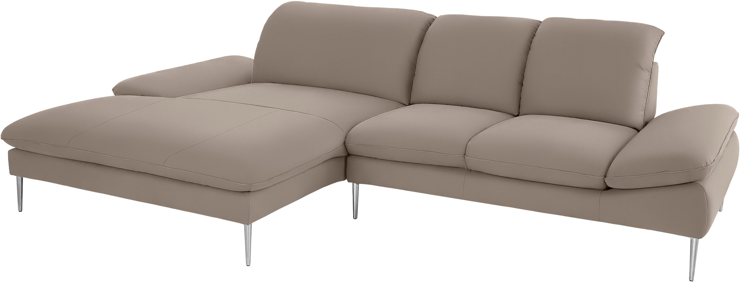 W.SCHILLIG Ecksofa »enjoy&MORE, Designsofa, elegant und bequem, L-Form«, mit Sitztiefenverstellung, Füße Chrom glänzend, Breite 310 cm