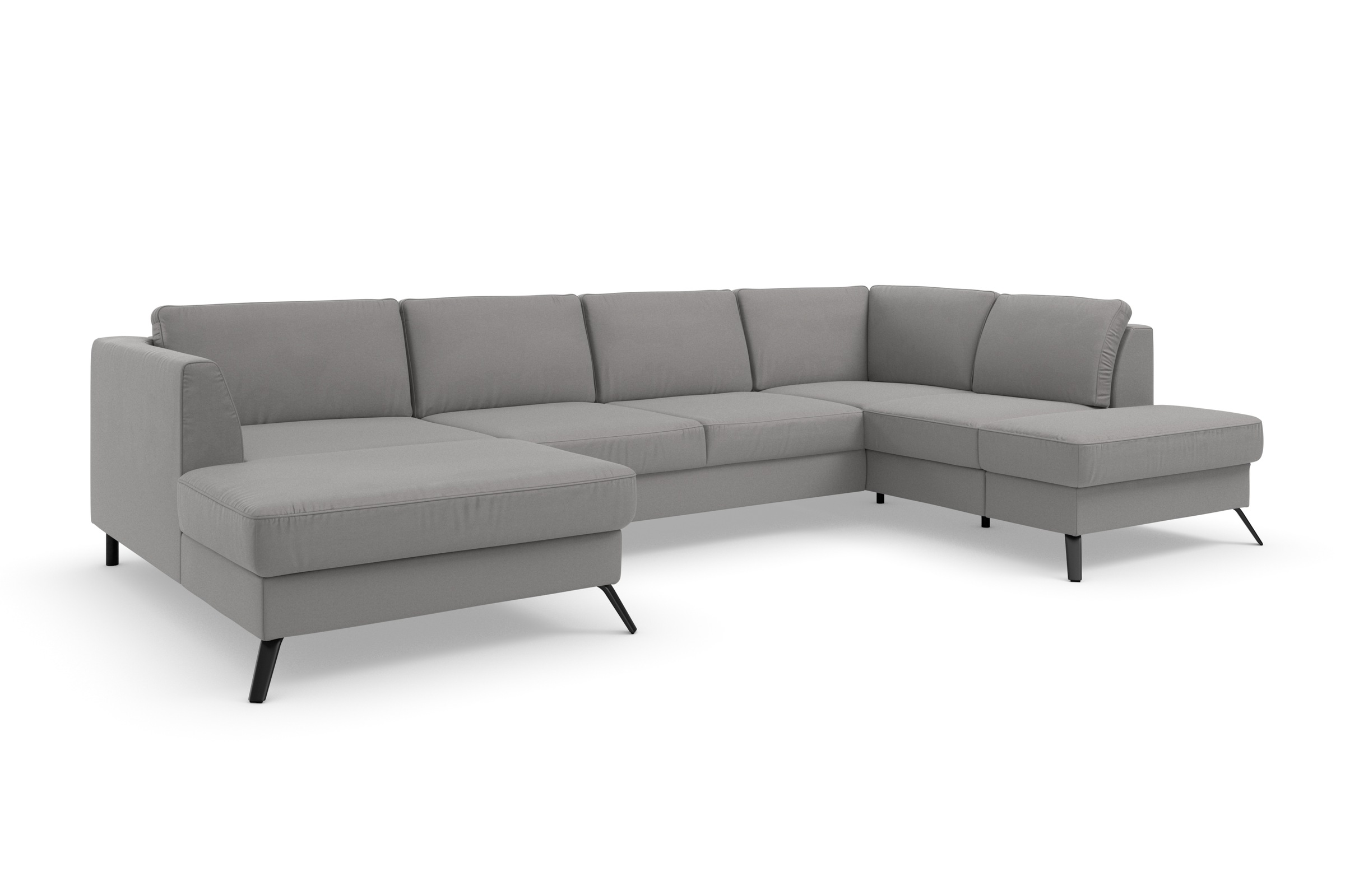 sit&more Wohnlandschaft »Olsen U-Form«, inklusive Sitztiefenverstellung, wahlweise mit Bettfunktion, 15cm hoch