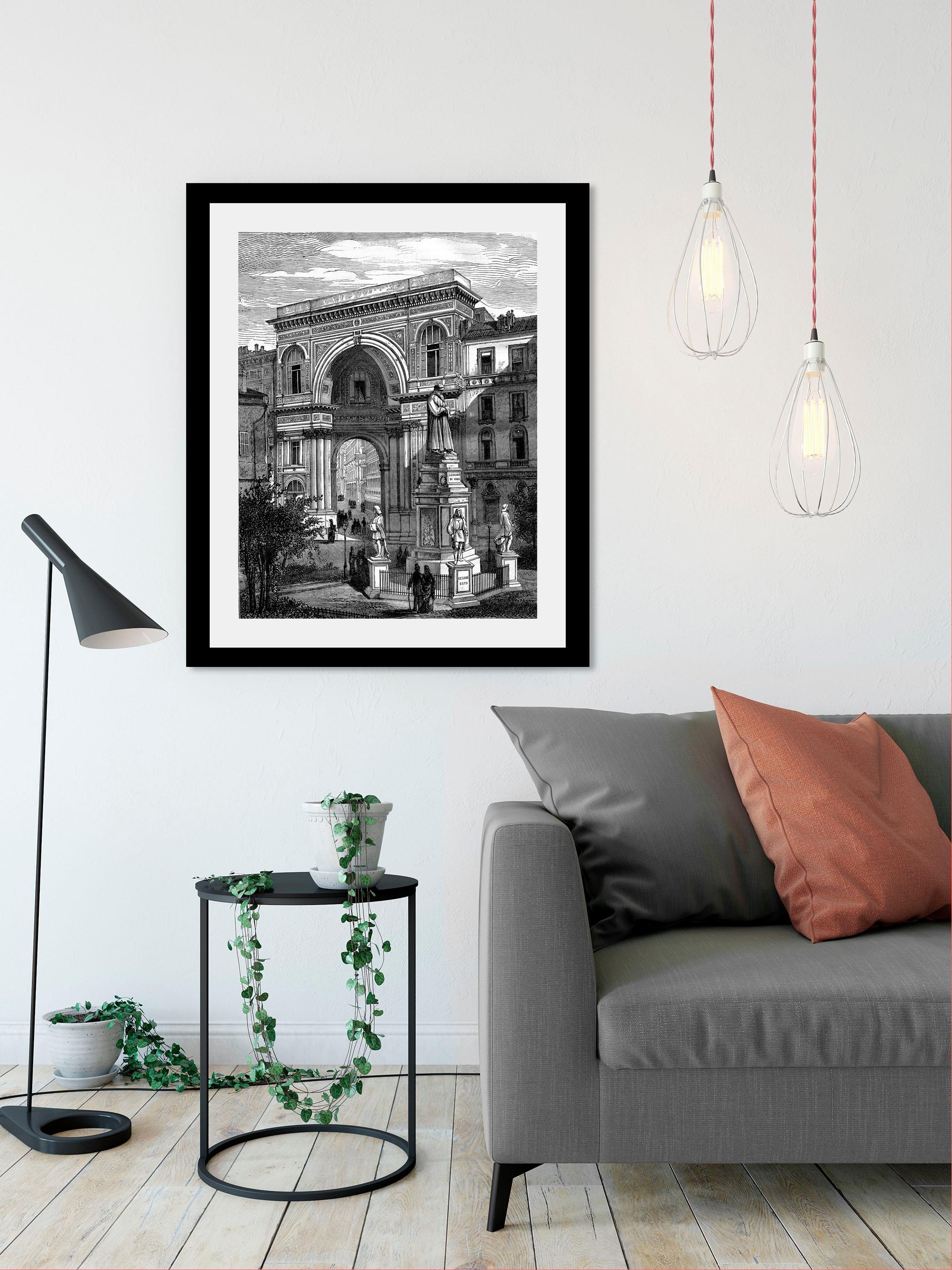 queence Bild »Gemälde« Gebäude | Gemälde | Historische Persönlichkeiten | Kunst | Schwarz-Weiß HD Premium Poster-Druck inkl. Holzrahmen