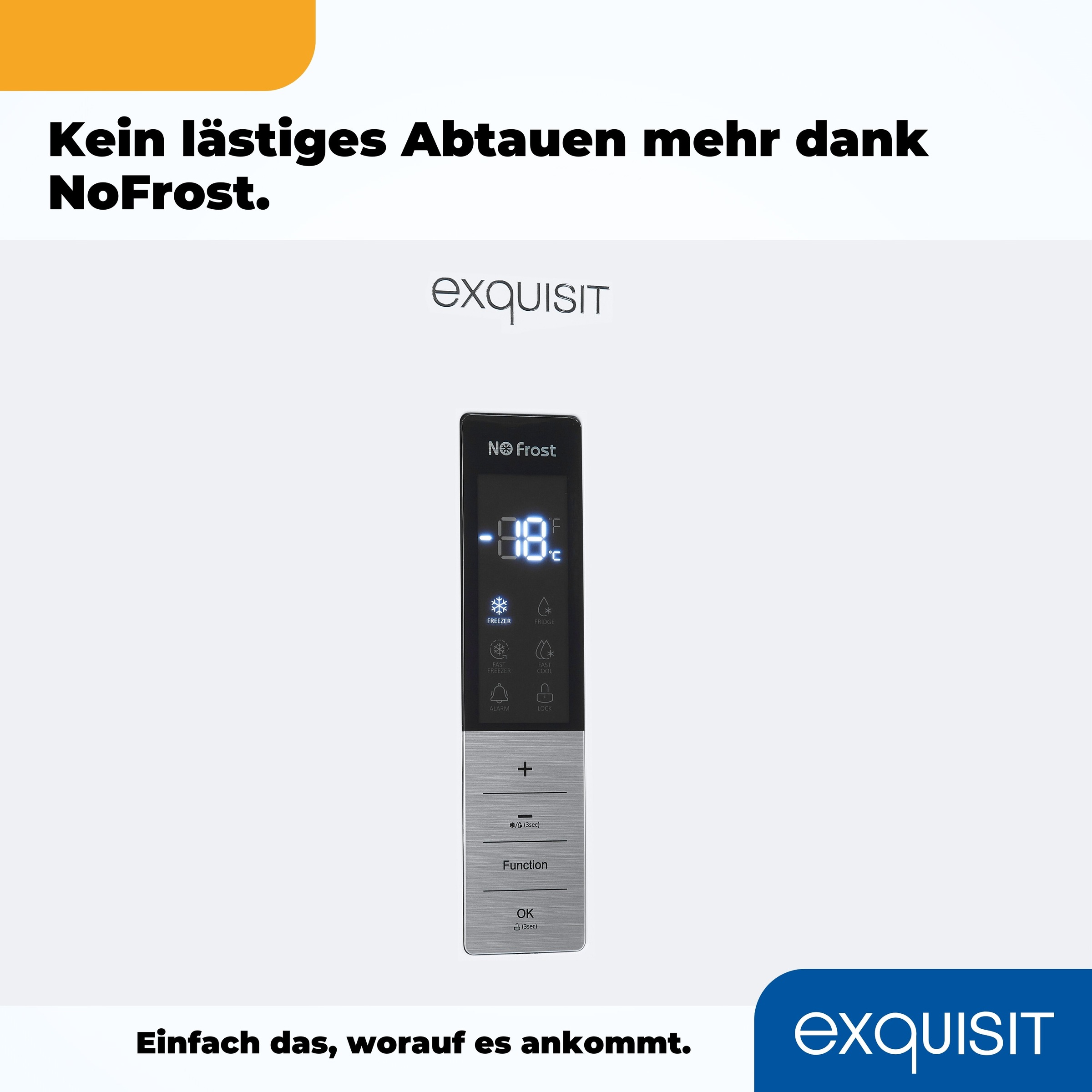 exquisit Gefrierschrank »GS380-NF-H-050E weiss«, 185,5 cm hoch, 71 cm breit, Türanschlag wechselbar