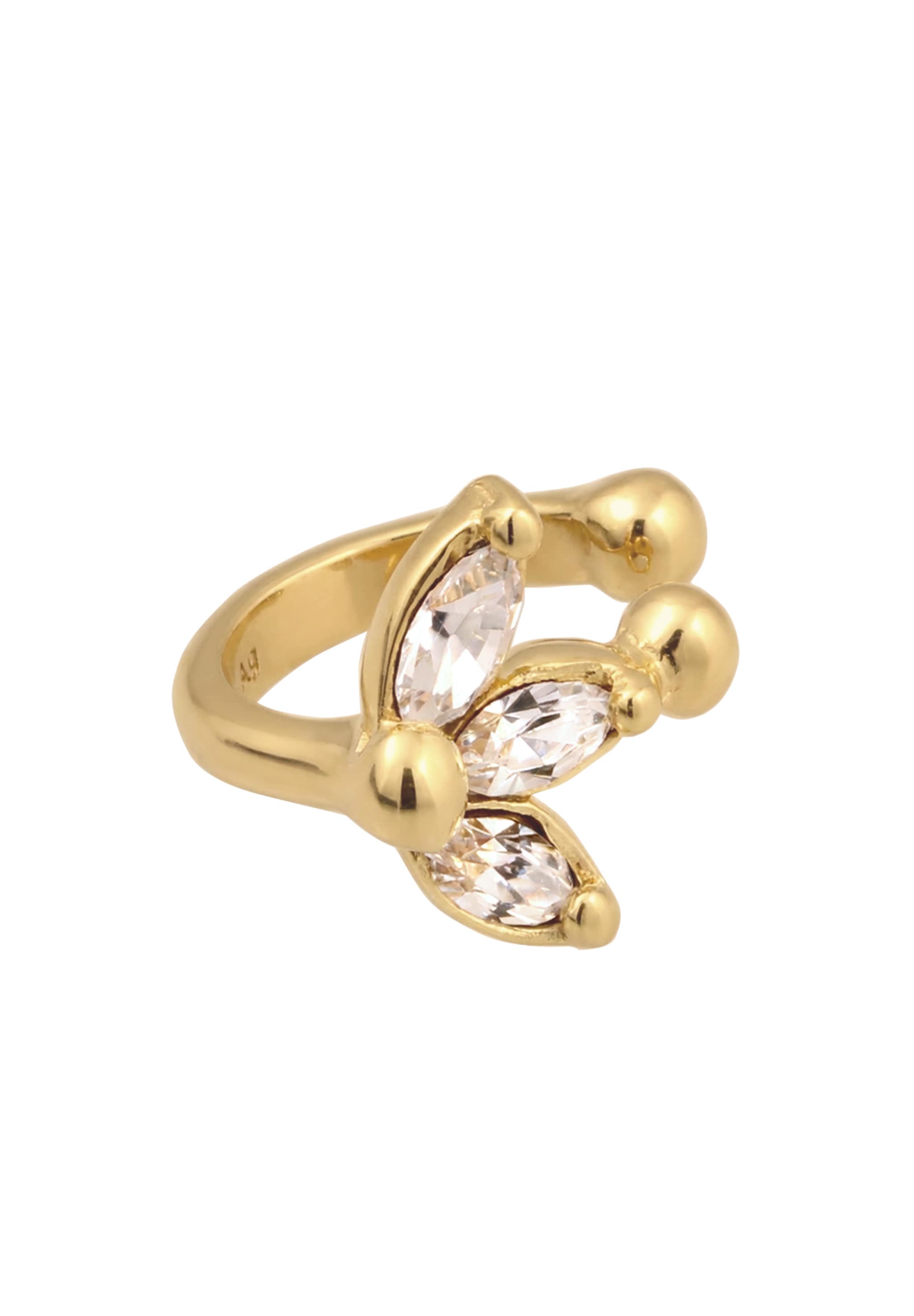 Elli Ohrklemme »Ohrringe Earcuff Blume mit Kristallen von Swarovski 925 Sterling Silber«