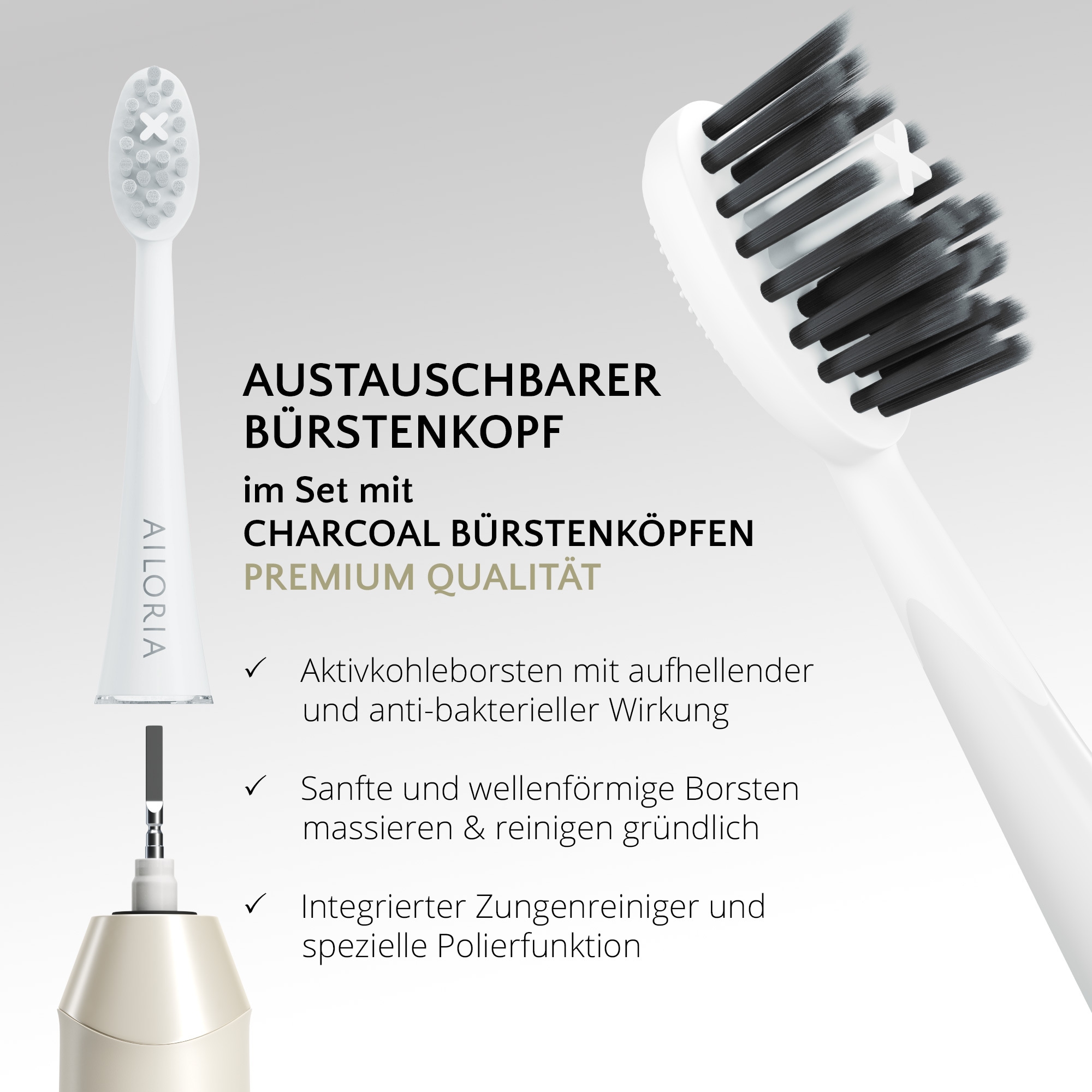 AILORIA Schallzahnbürste »USB-Schallzahnbürste SHINE BRIGHT SET«