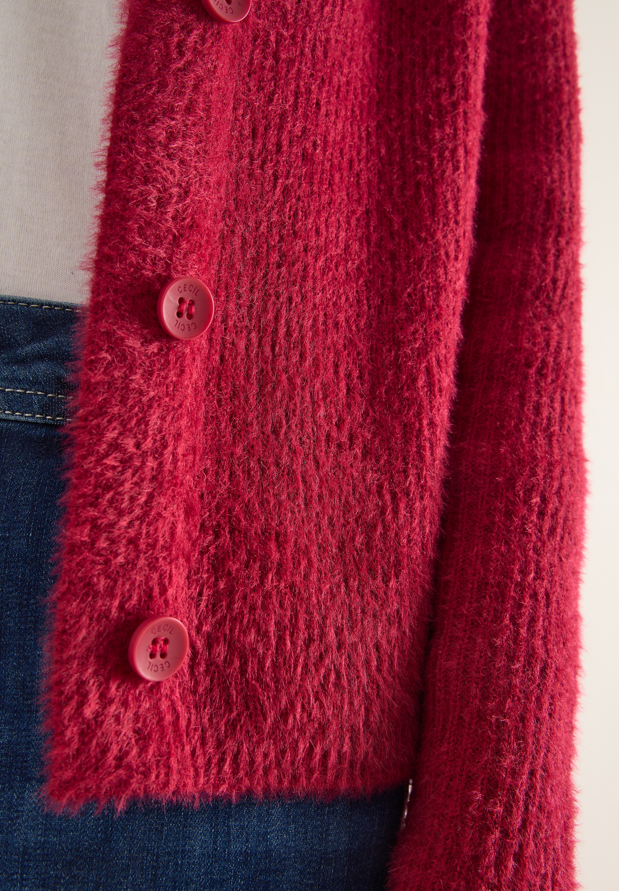 Cecil Strickjacke mit Rippstruktur